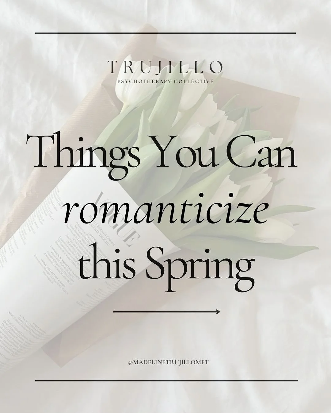 Flowers 🌷
I'm a new iPad girly (I'm OBSESSED).
Positive affirmations.
Supplements - always.
Start fast. Don't overthink perfection.
Beach days coming soon 🐚
Sunset walks.
Actually, flowers everywhere 💐
Imagining I'm in Italy.
Morning skies ☁️
Fanc