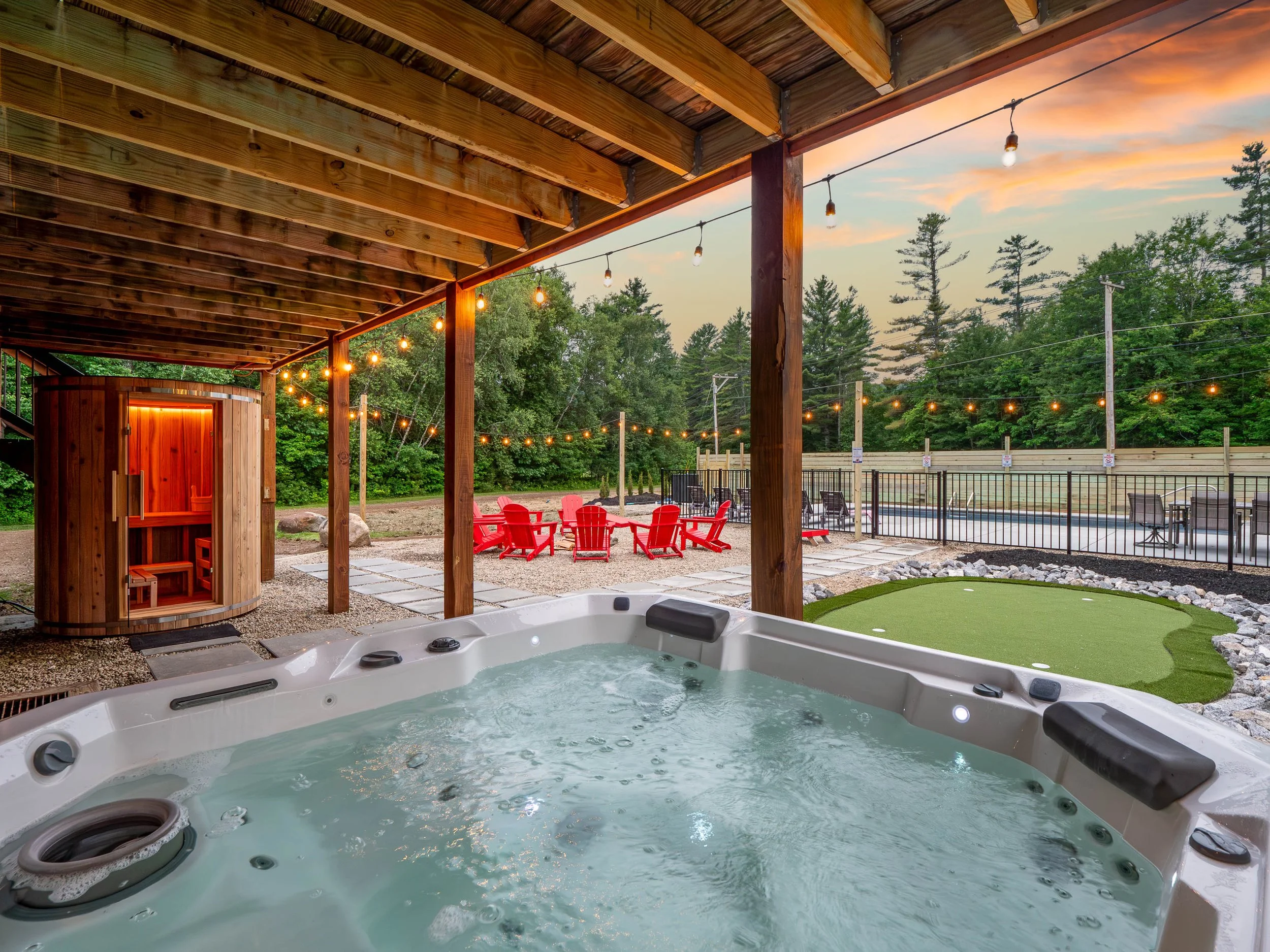 Relaxing hot tub at The Lone Star at Sunday River Sunday River vacation rental in Sunday River area minutes from the slopes with convenient ski access