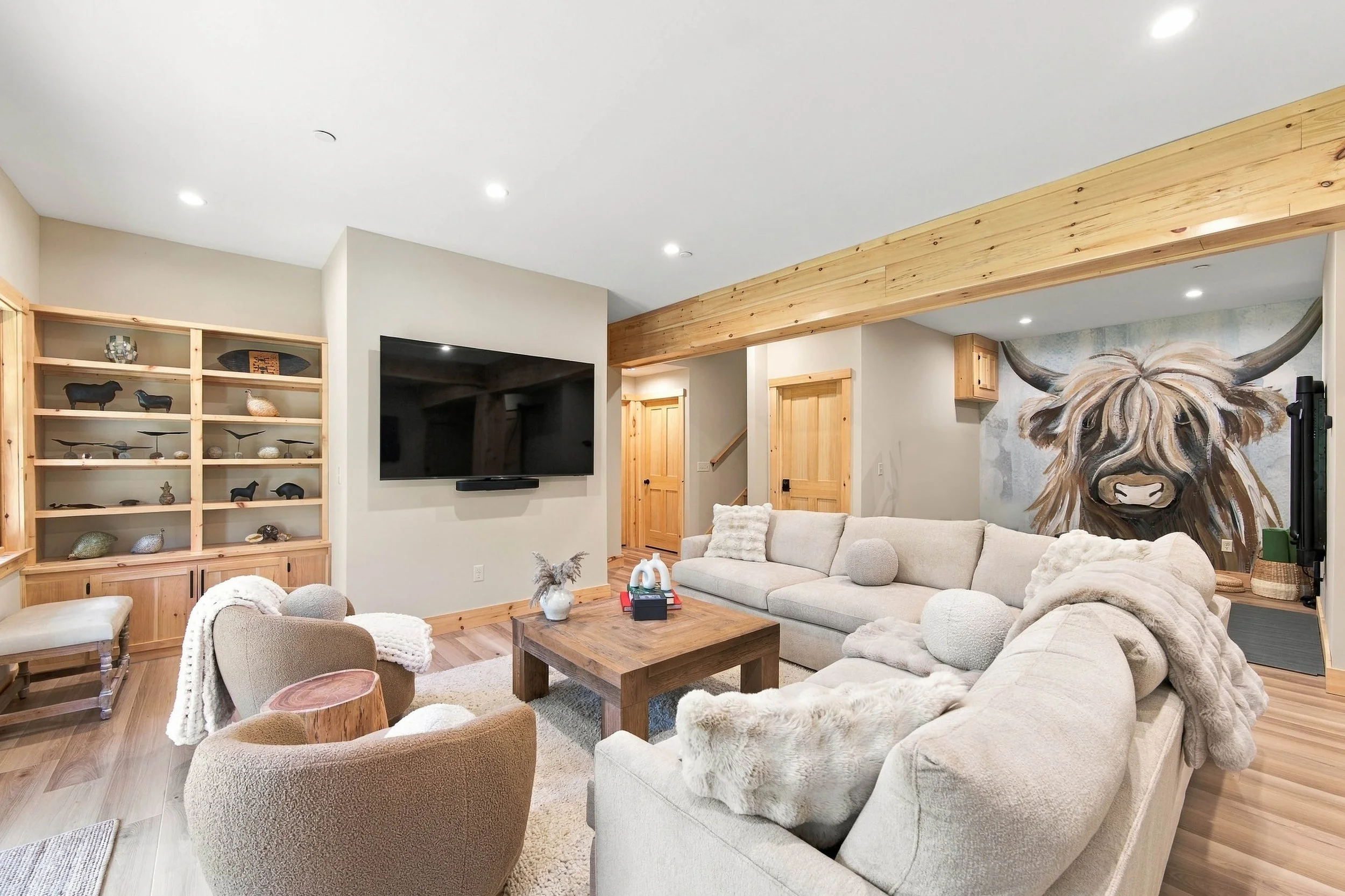 Settle into the oversized sectional for movie nights, games, or a cozy evening after exploring Sunday River.