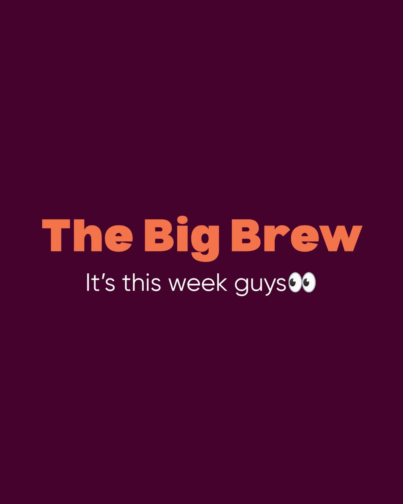 Last call for any of you living life on the edge and planning which networking you&rsquo;re doing this week, today👀

The Big Brew

📅Wednesday 10th June (THIS WEDNESDAY🥳), 10am
📍Northern Monk Refectory, Leeds
☕Coffee and pastries, of course
🗣️Jim