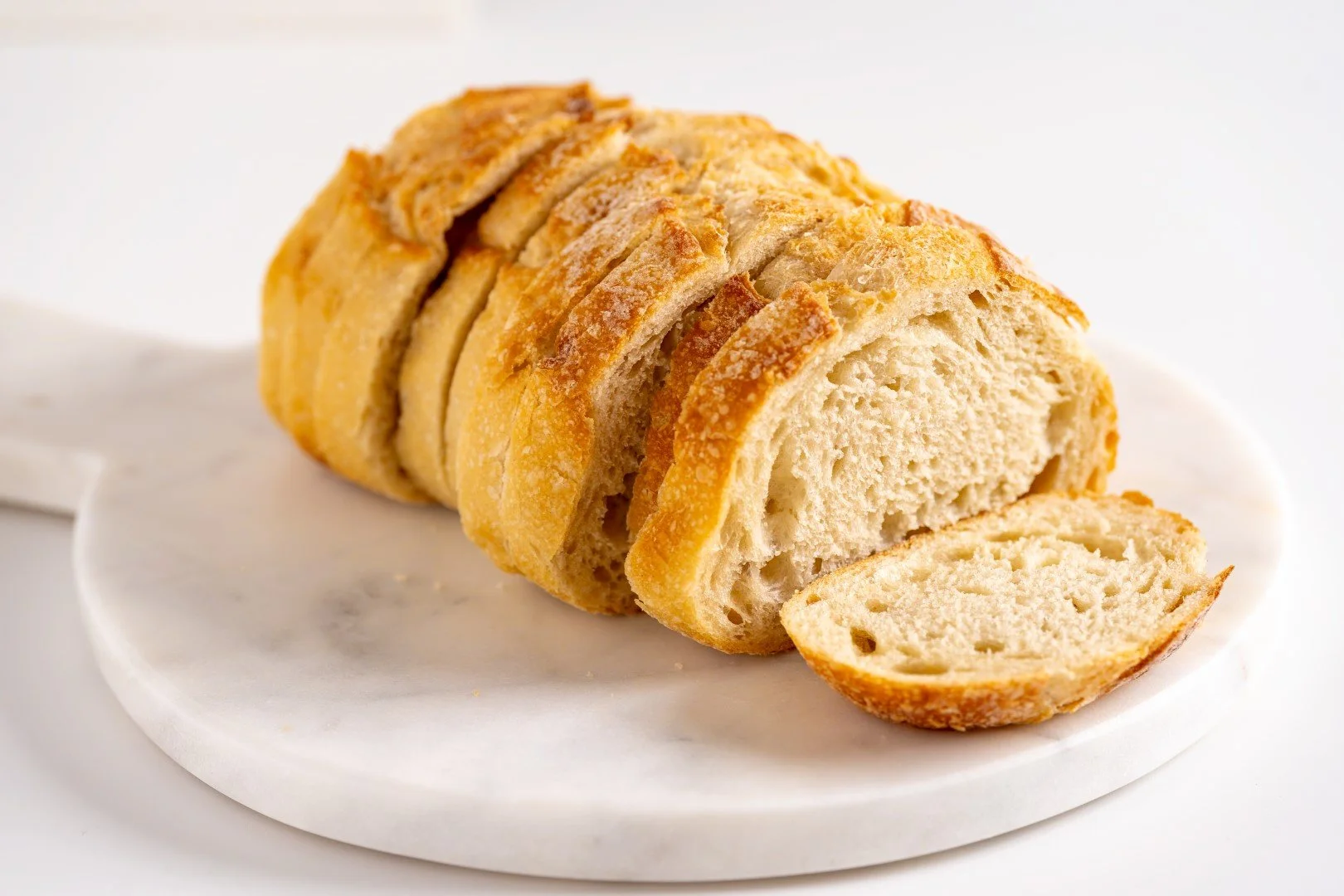 Sliced Loaf of Freshly Baked Artisan Bread