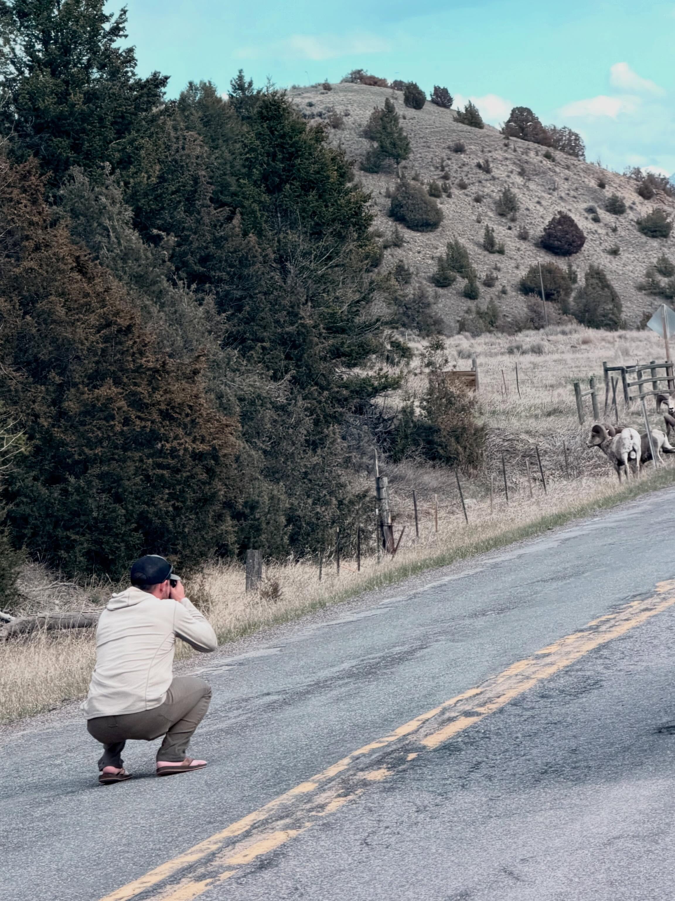 Watching @drewbakerphoto do photo things on our latest mission with @pescadoronthefly I would bet some pretty epic shots were snagged by this professor of the lens. #montana #exploremore #bighornsheep #flyfishing