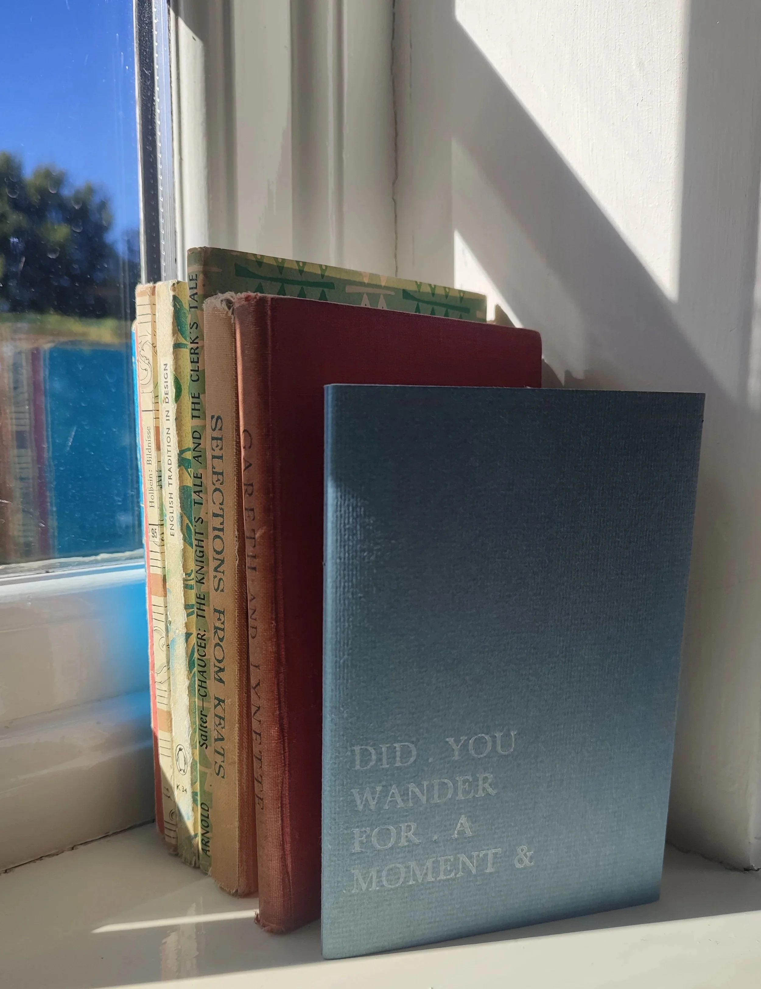 Letterpress poetry pamphlet and other hardback vintage books