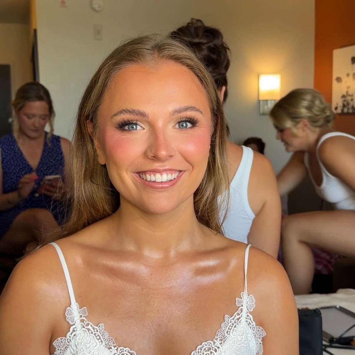 My bride Kaitlyn - apart from having the best name she and her bridal party were such a joy to glam!! From the very first application everyone had the best energy 💕✨ 

Congratulations Kait! @kaitmarkiewicz 

#bridal #softglam #2026bride #madisonwi #