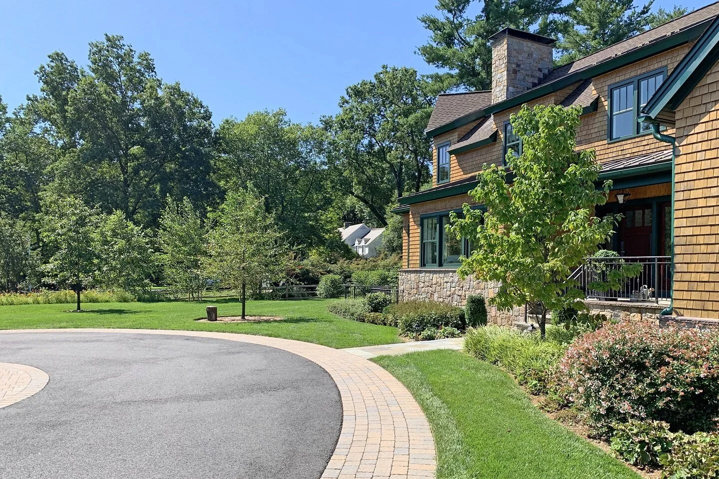 Gorgeous driveway and home entrance designed in Chatham, NJ