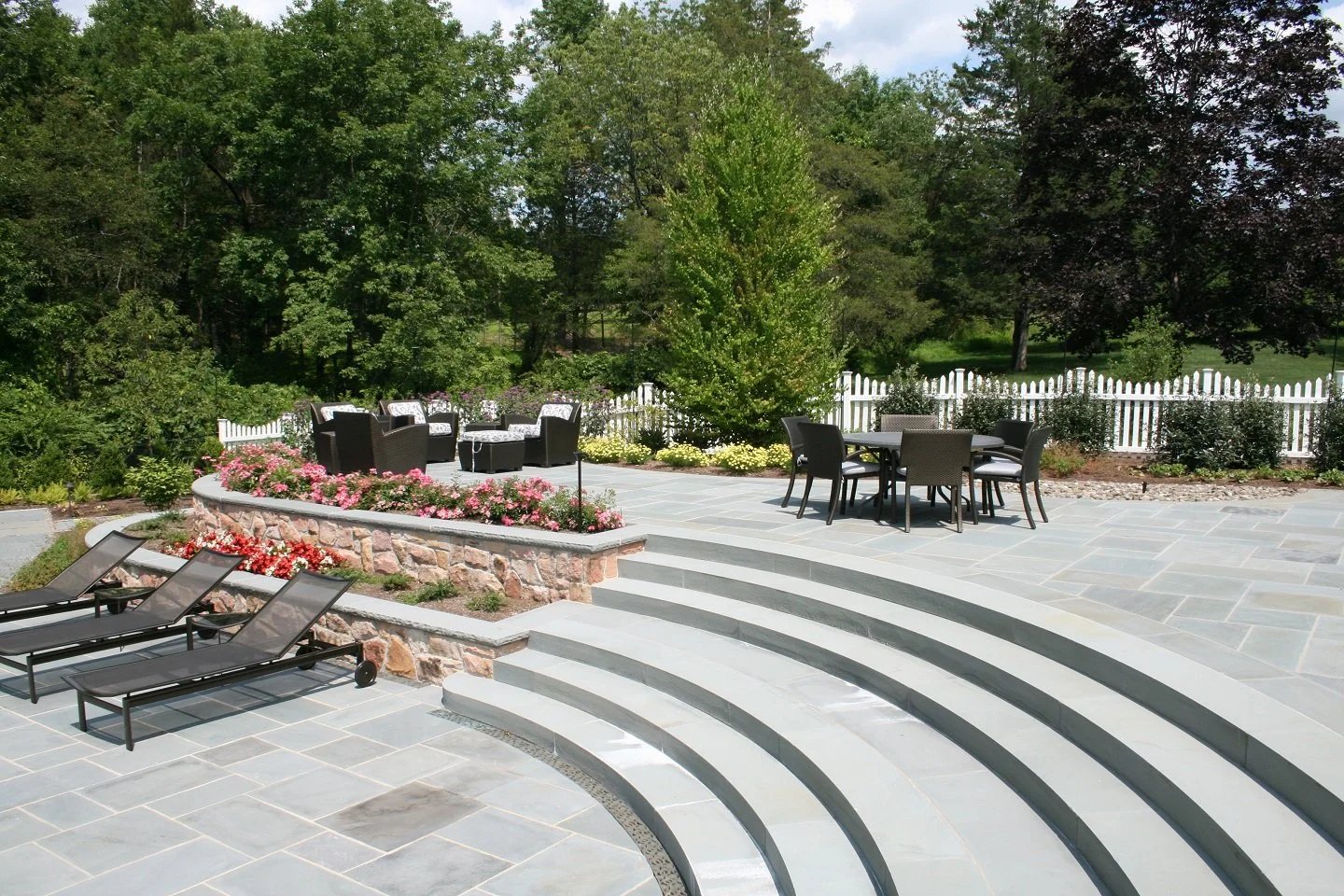 Outdoor lighting with paver patio in Madison, NJ and Mendham, NJ