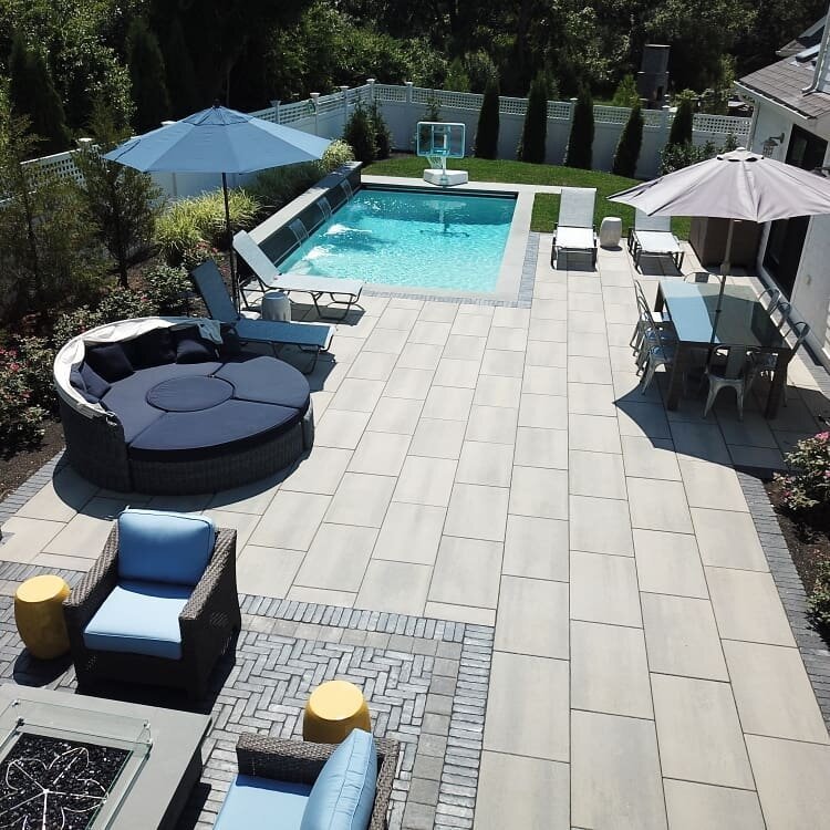 Outdoor living layout in Wellesley, MA planned for everyday backyard use