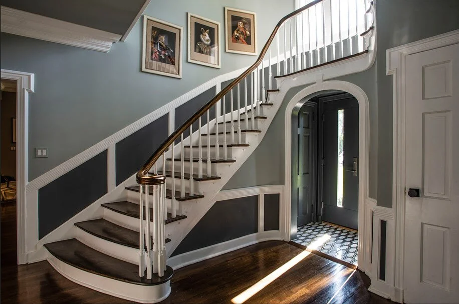 Stairwells!  We really have some fine examples of elegant &amp; impressive architecture in our area. I still hold my breath, walking into these entrance halls, looking up to follow the stairs. And though @lemongrassinteriorarchitecture is known for m