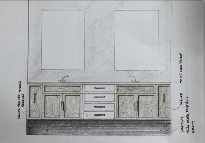 It actually hasn&rsquo;t even been that long ago that I drew new designs by hand. This vanity is from 2019, a master suite renovation in Glen Ridge. Things got too busy, too hectic since then. Still, I remember how much I enjoyed it. Happy Monday!