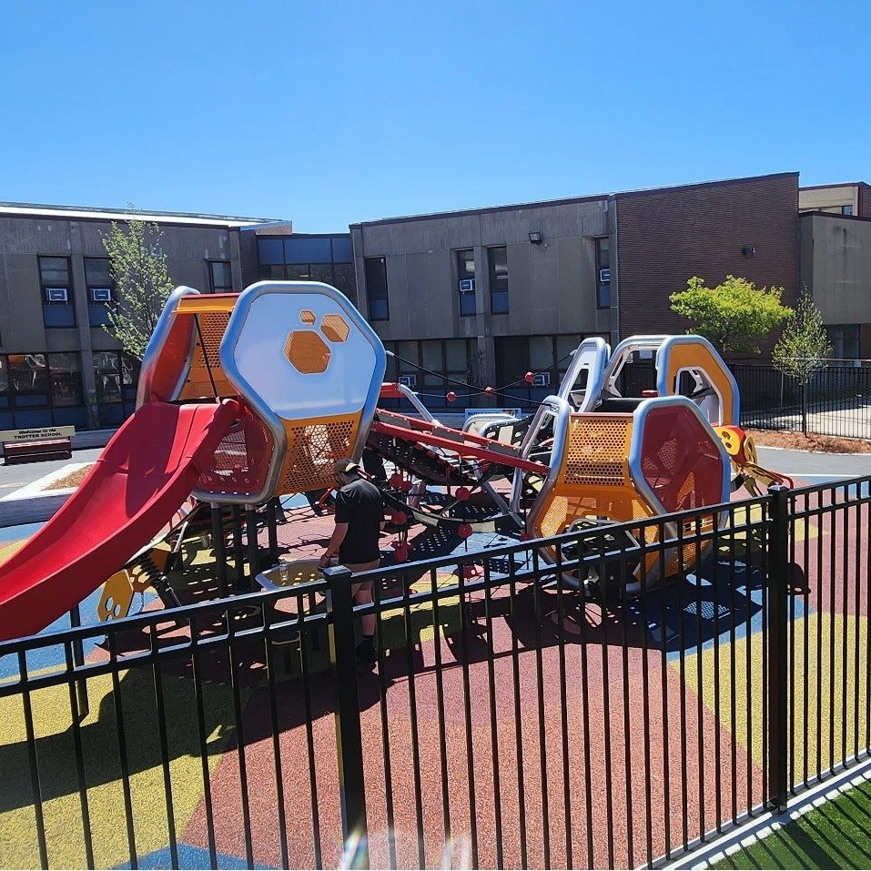 Update to Boston Public School, Trotter Elementary.  The safety rubber turfing has been installed, and the project is nearing completion.