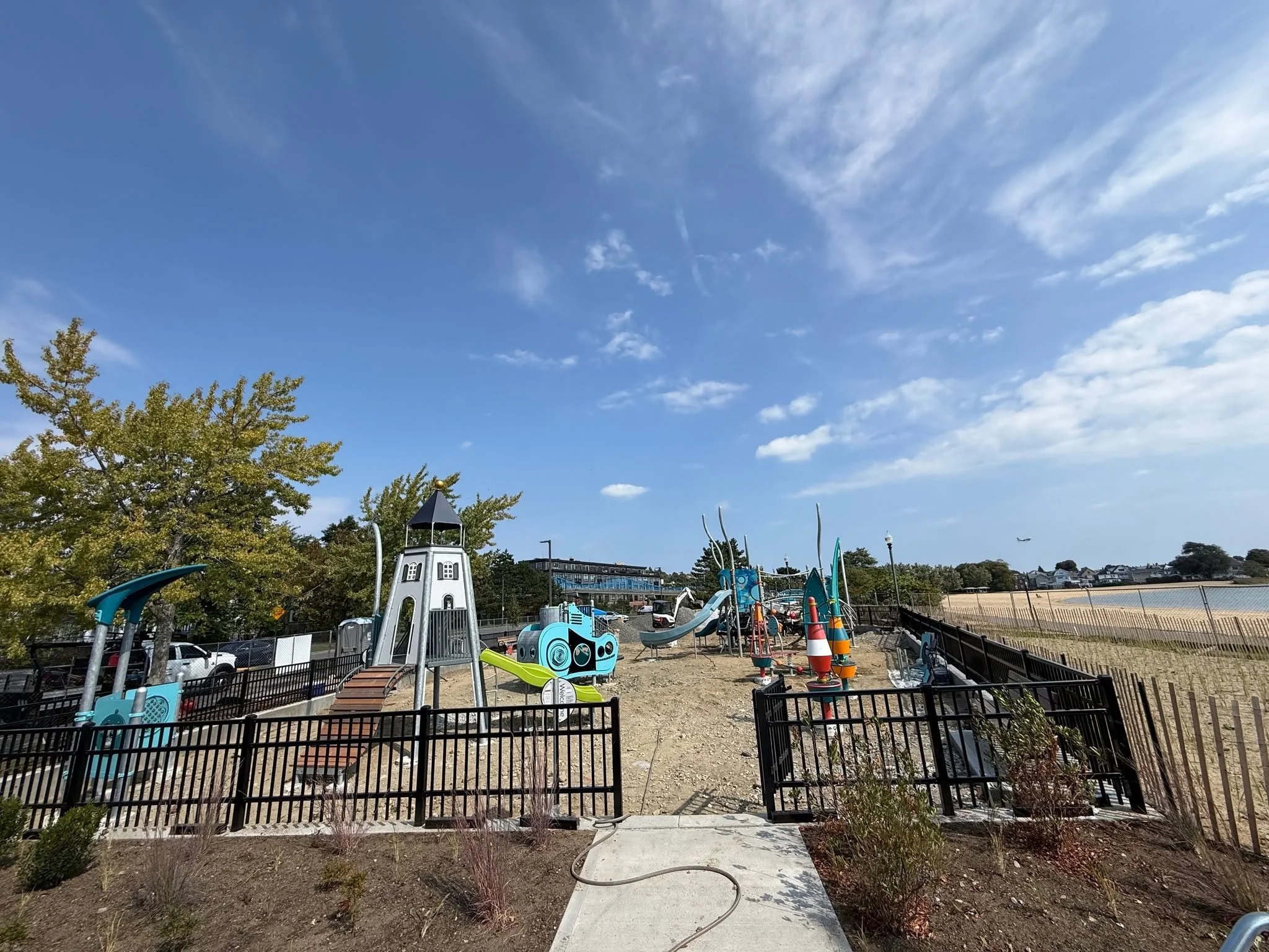Constitution Beach DCR Project Update:
The playground equipment has been installed, and now is being prepped for rubber surfacing.