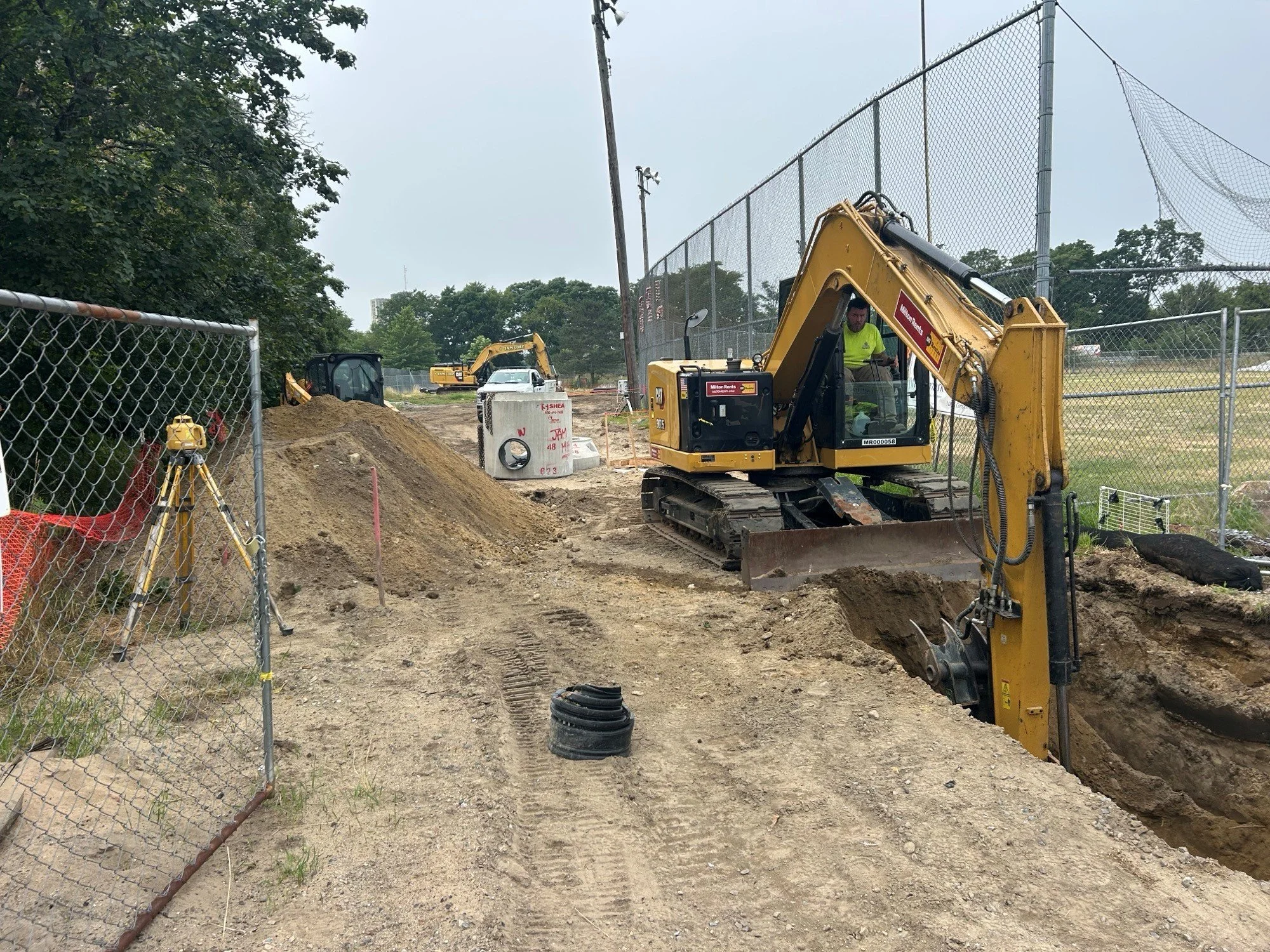 Digging a trench