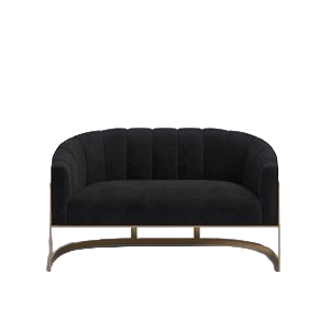 No Background Black Front Chair View.png