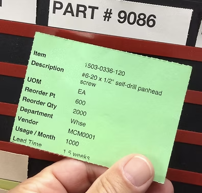A typical Kanban Card