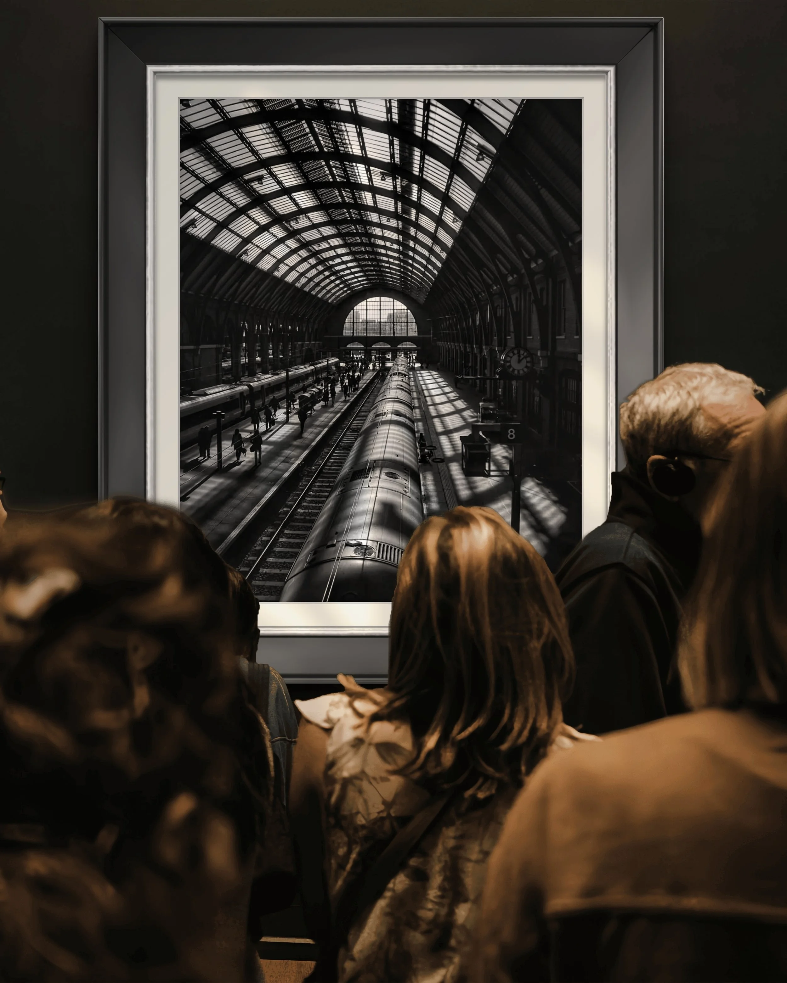 King's Cross station, noir et blanc en édition limitée Fine Art Baryta Satin Hahnemühle