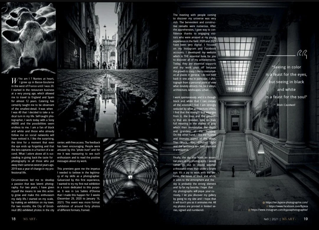 Extrait de magazine présentant des photographies de Jérémy Piloquet, reconnu à l'international