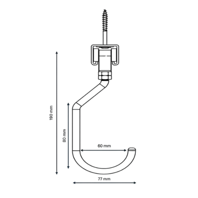 Dimensions of the Small Swivel Hook