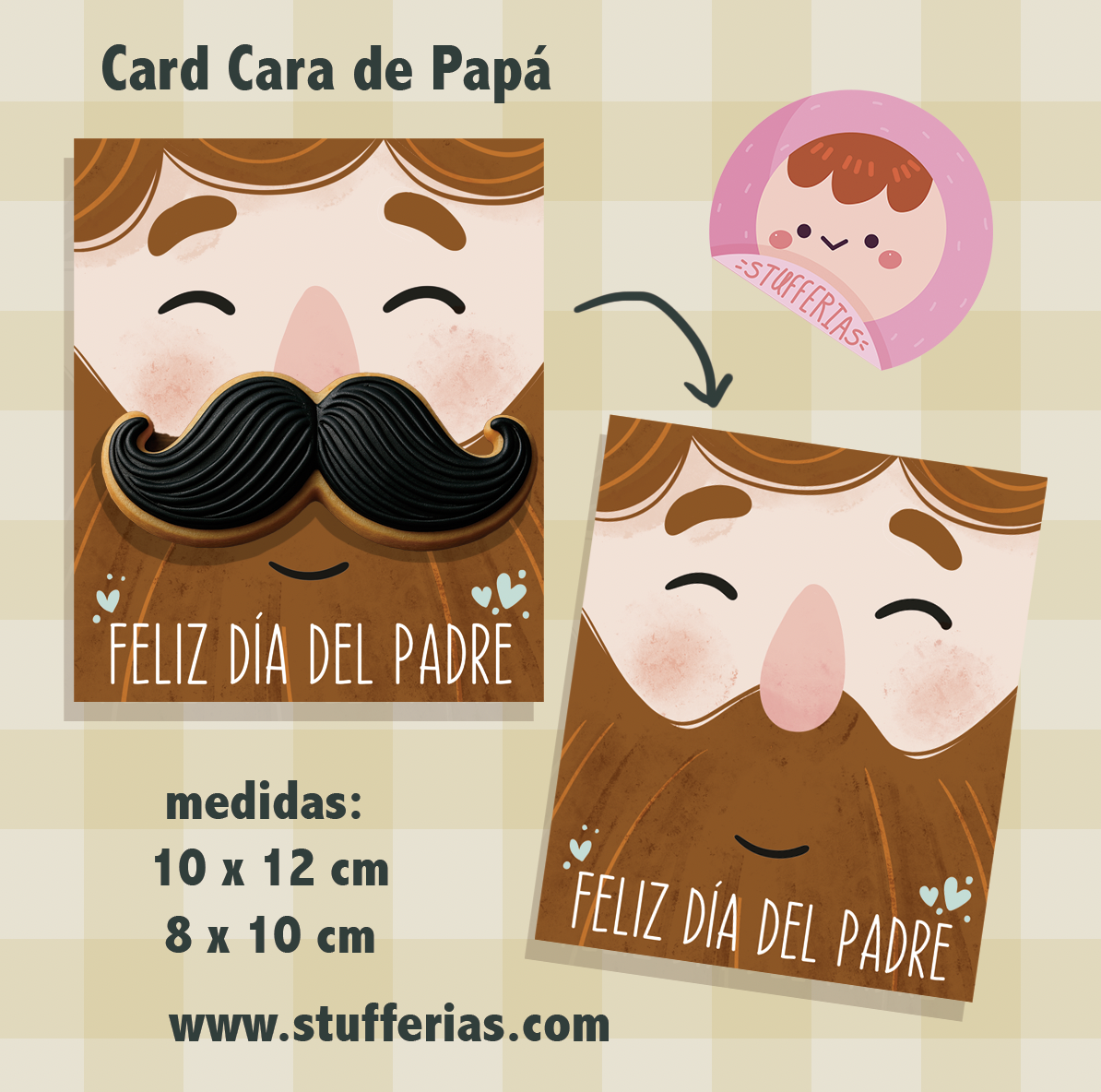 Card Escenarios Papá 8 cm carta
