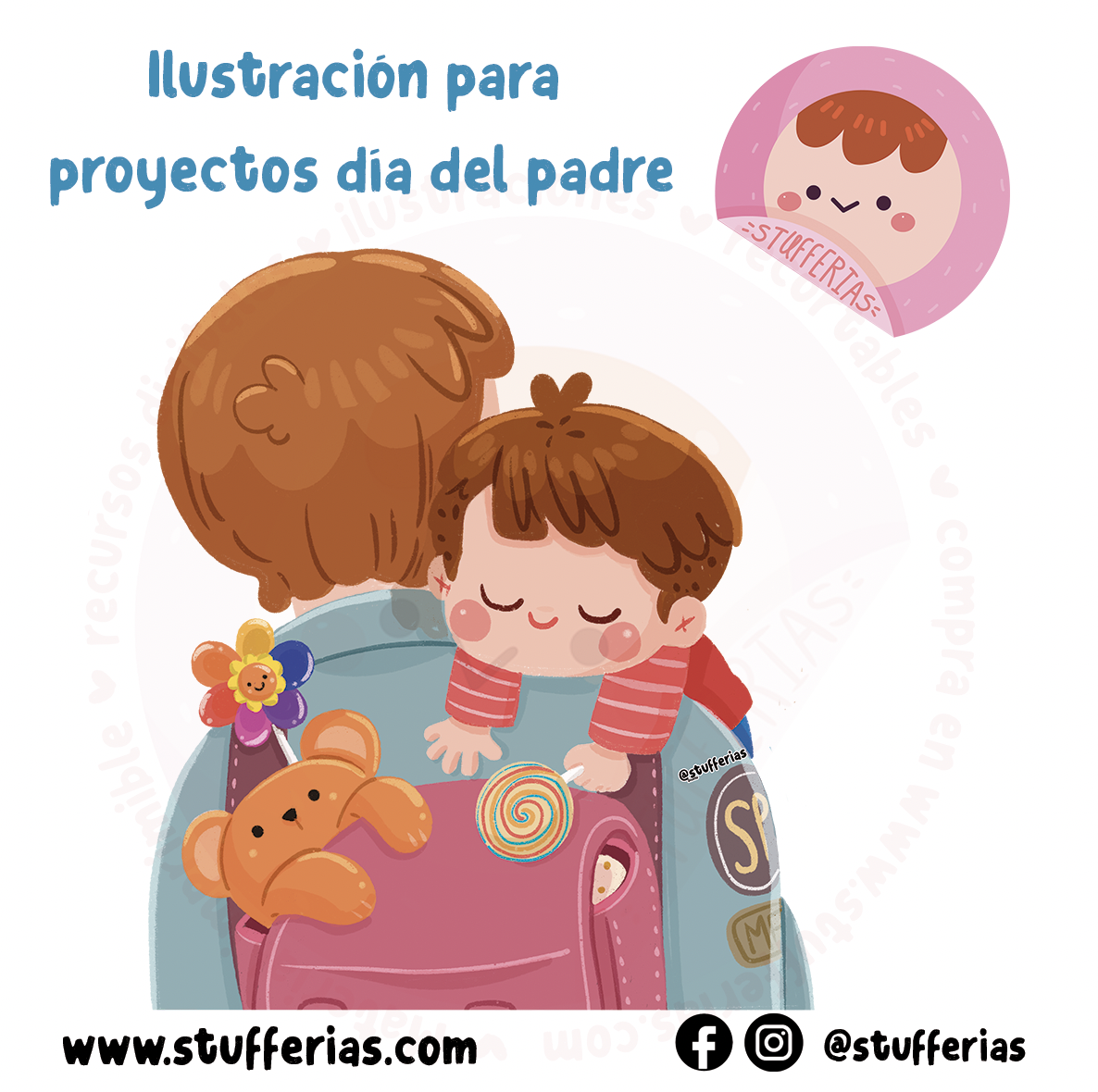 Ilustración día del padre (NIÑO) EDITABLE