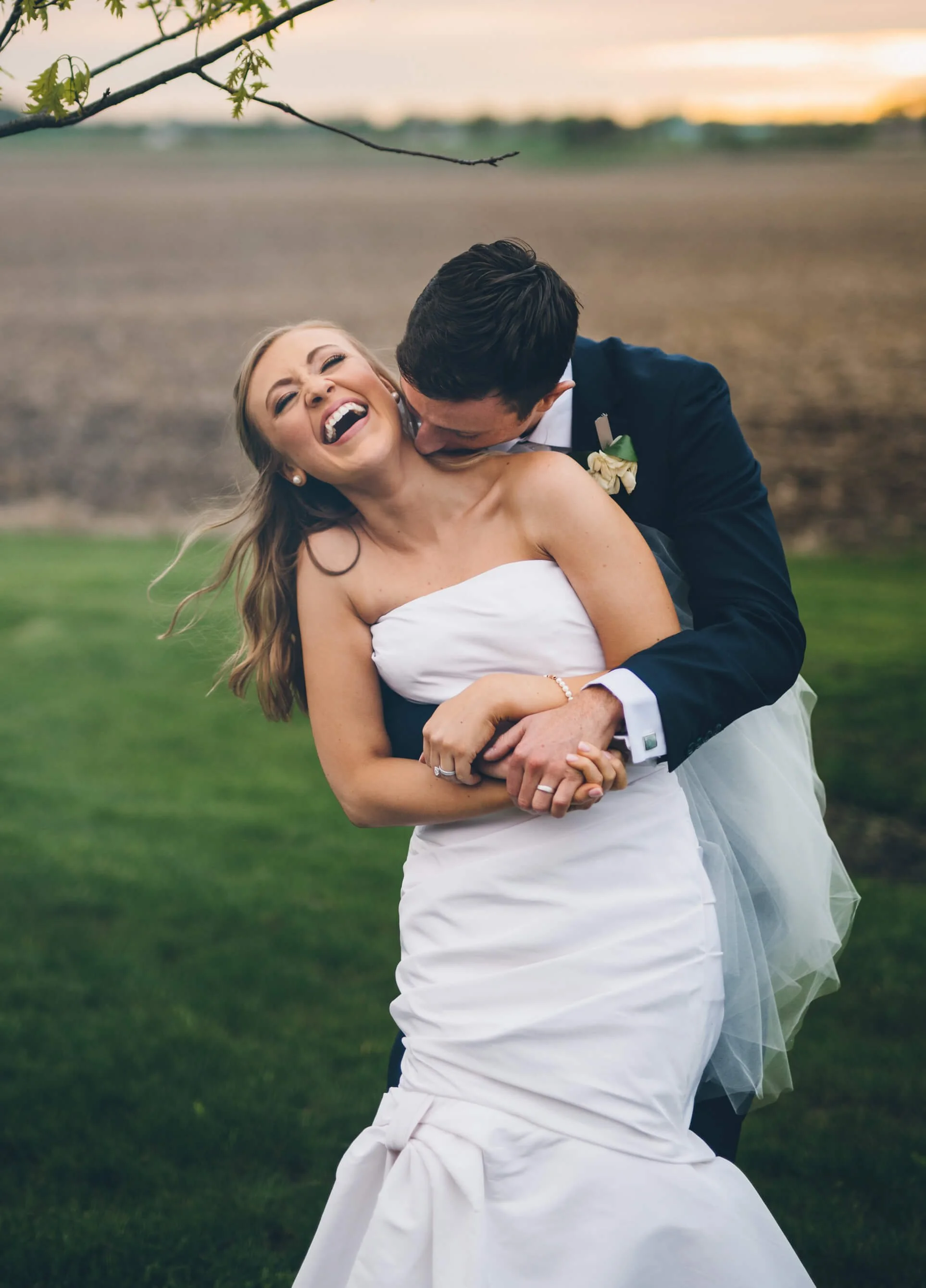 Happy couple on their wedding day