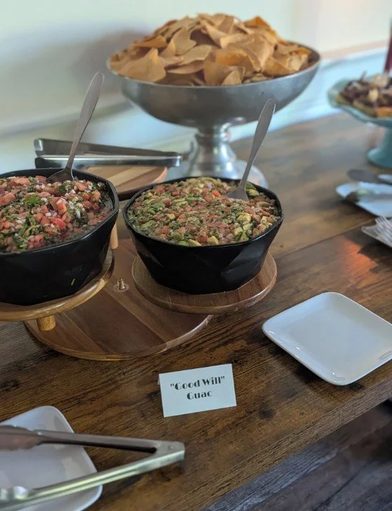 Guacamole and pico de gallo station at a Berwyn PA corporate networking event