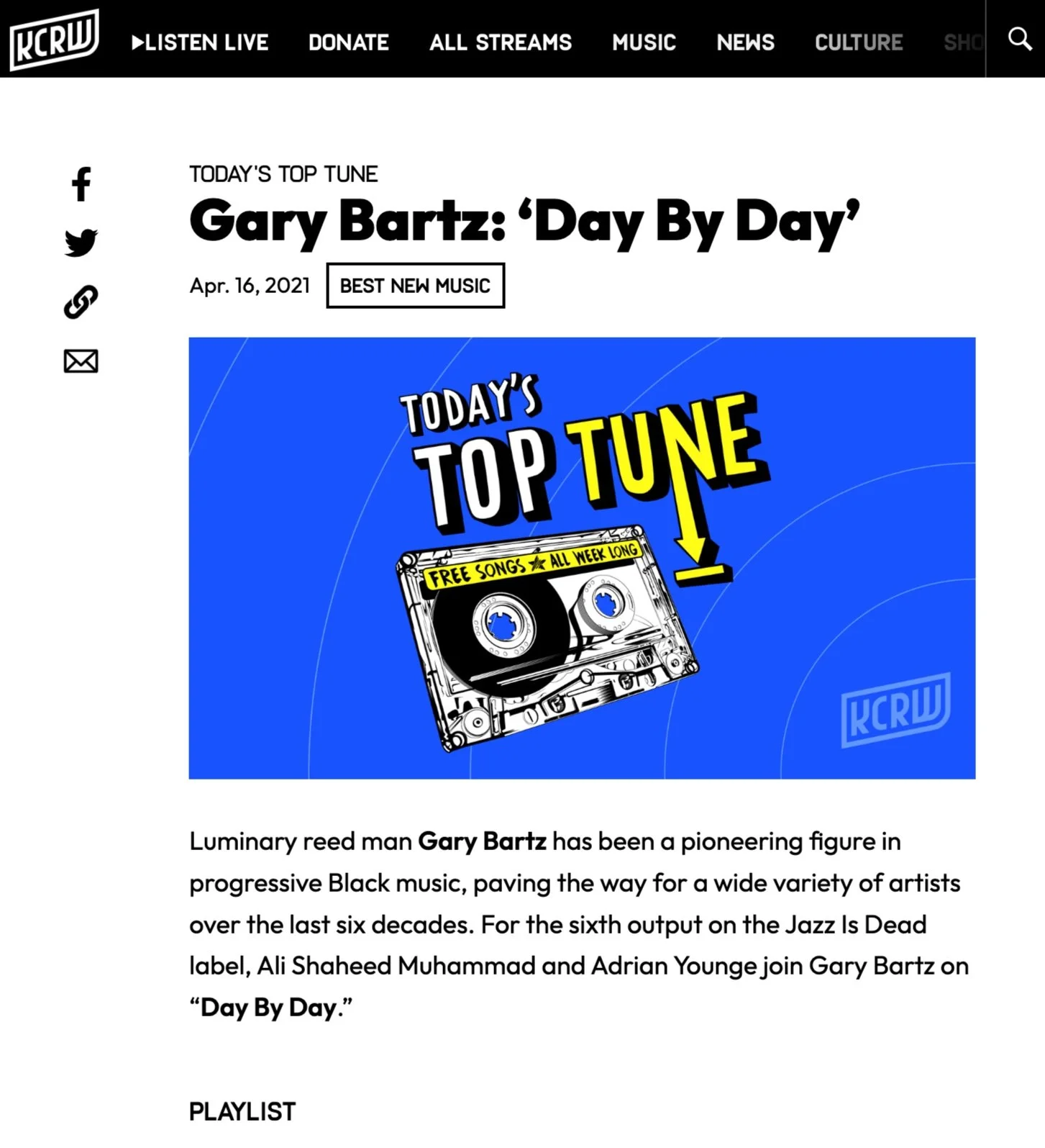 KCRW, April 2021