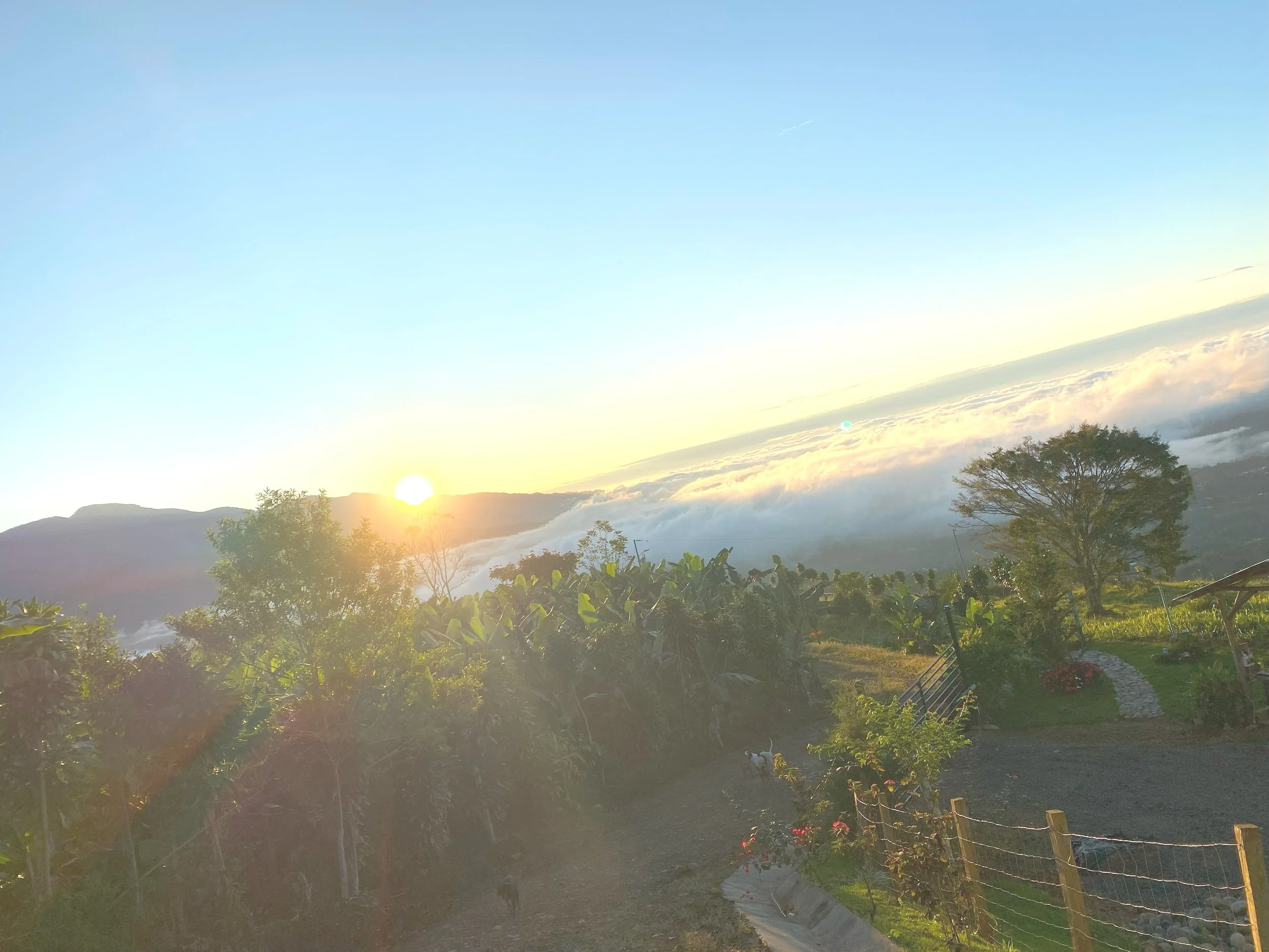 sun rising over the mountains