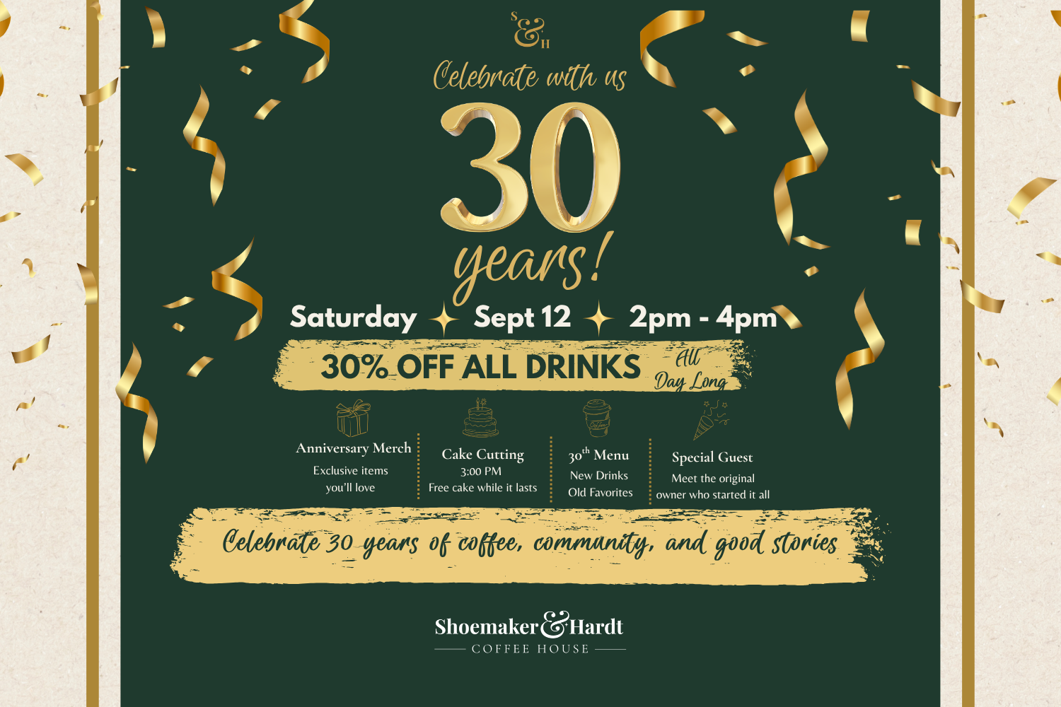 Celebrate 30 Years of Shoemaker &amp; Hardt