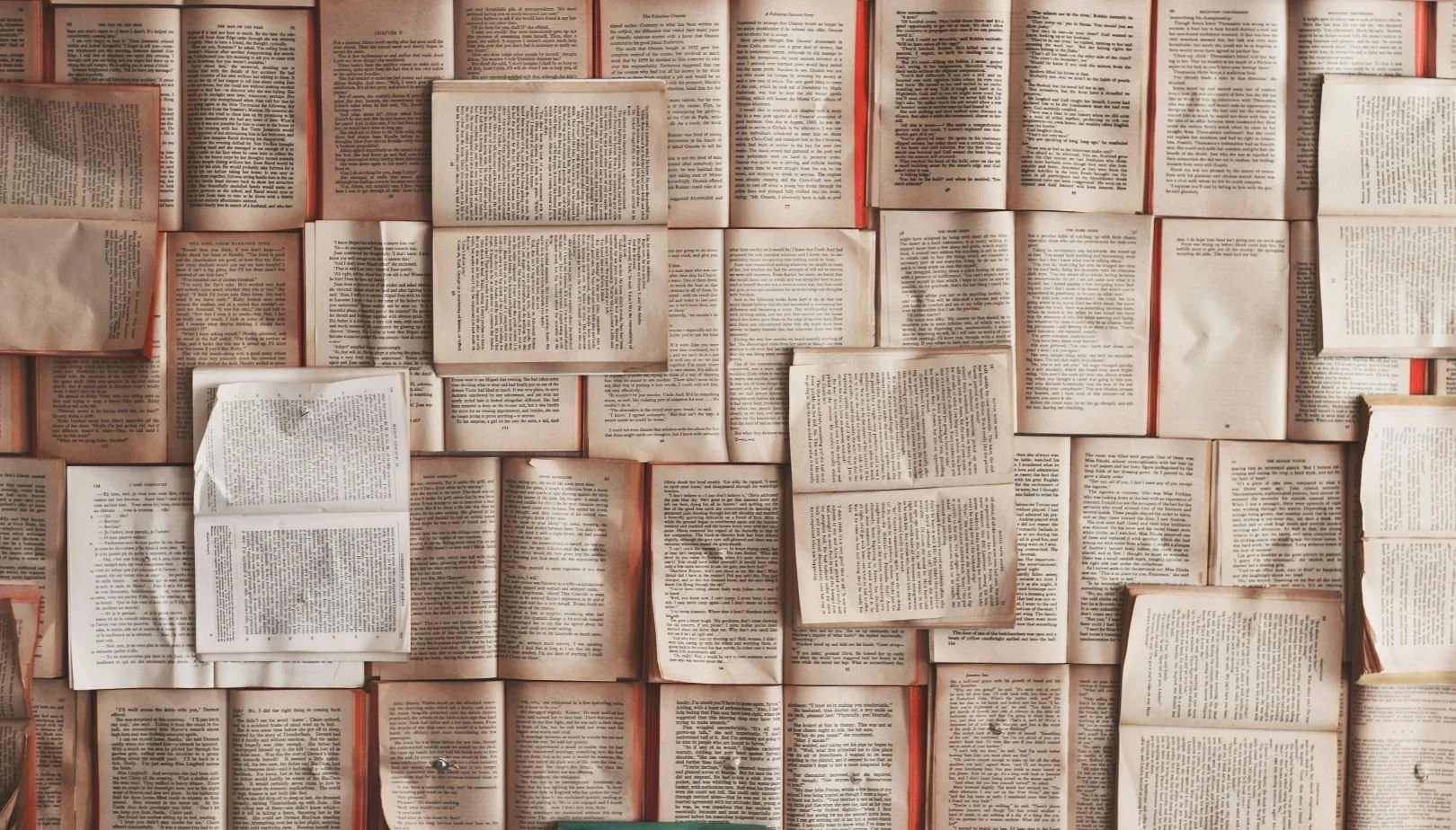 Group of books open representing storytelling