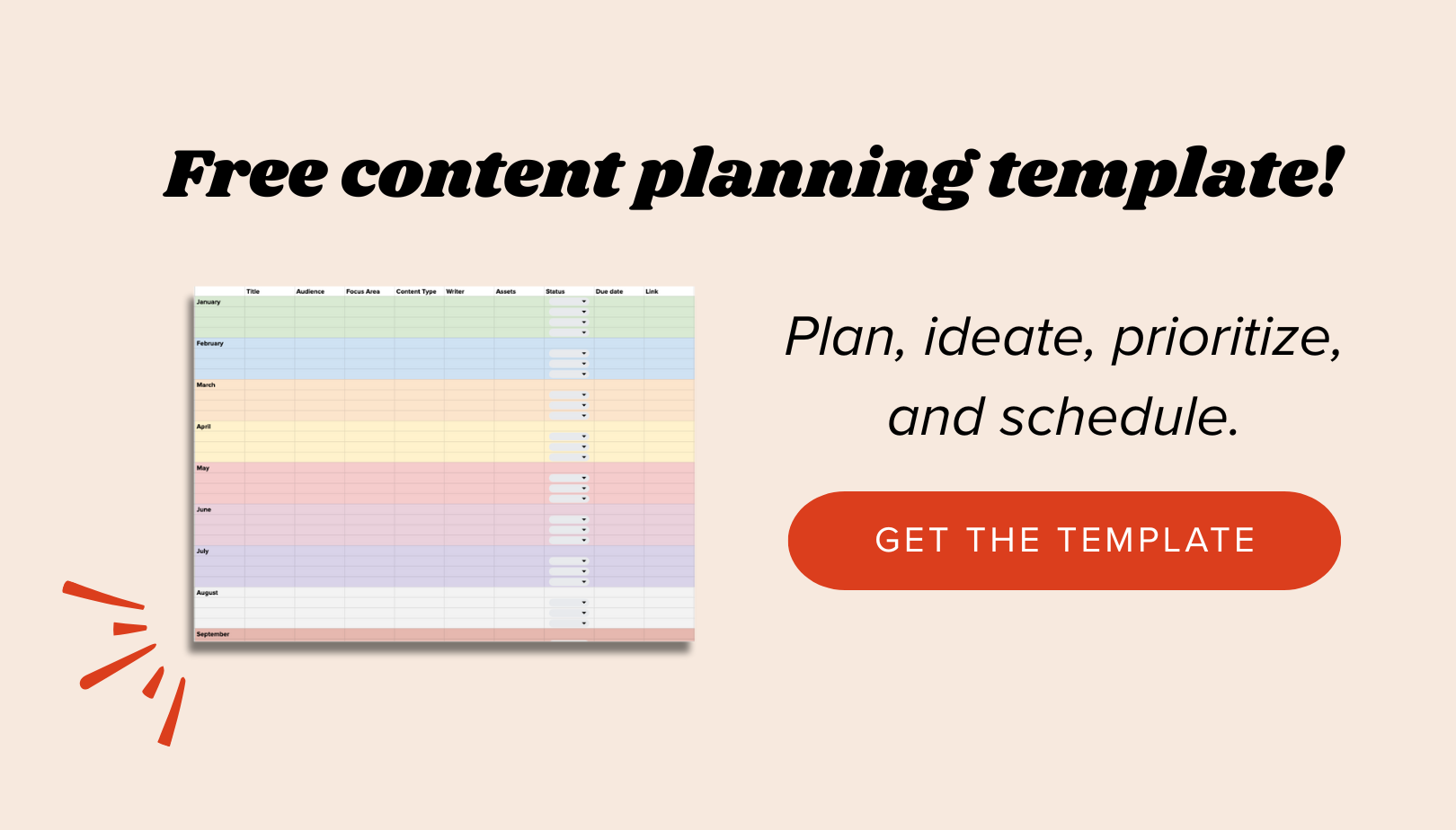 Free content planning template