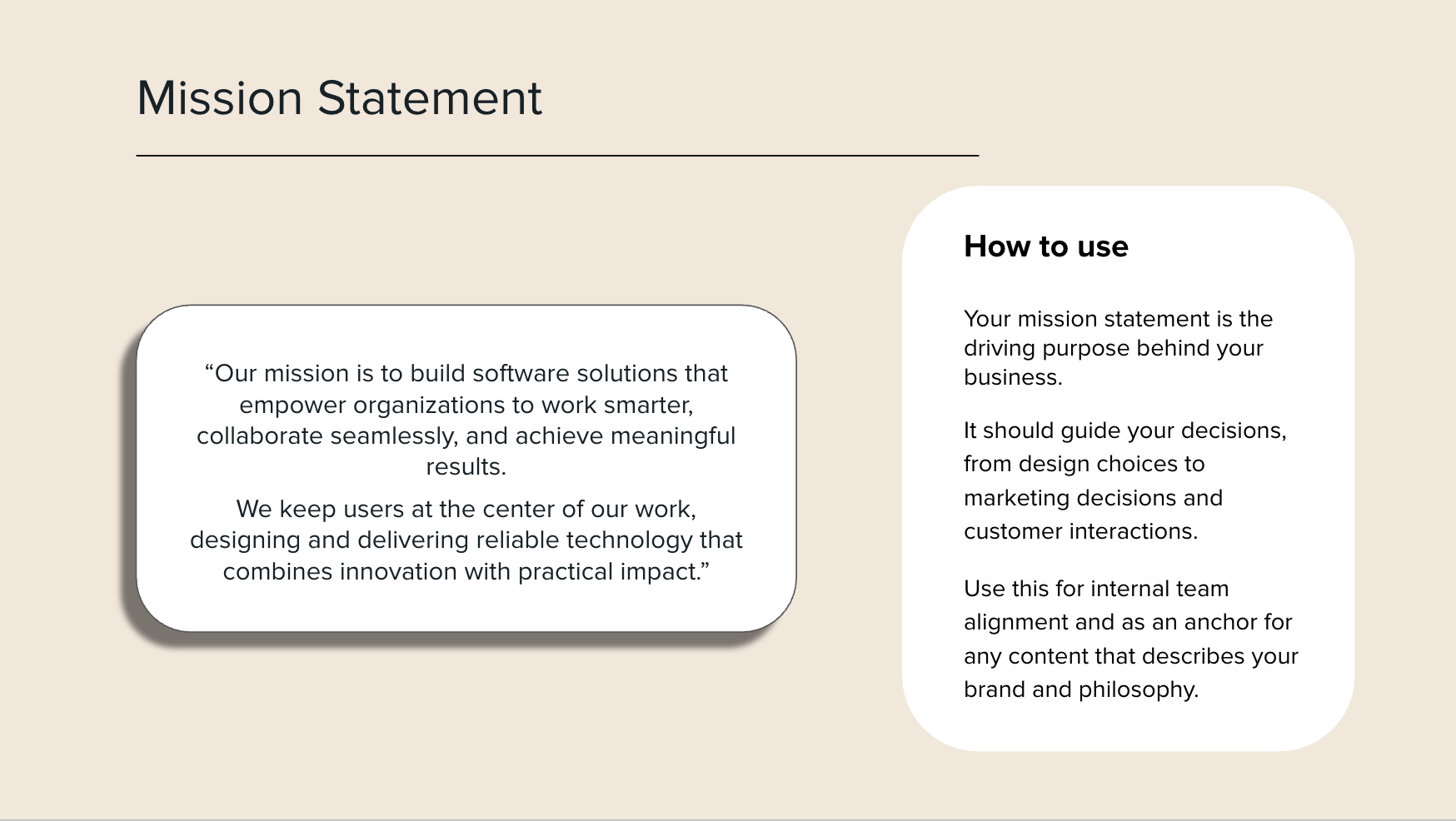 Brand messaging mission statement