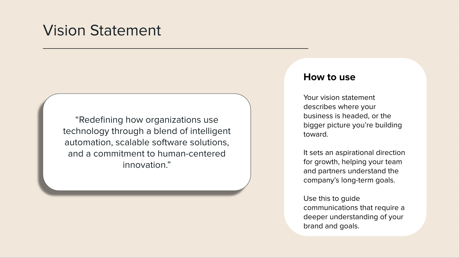 Brand messaging vision statement