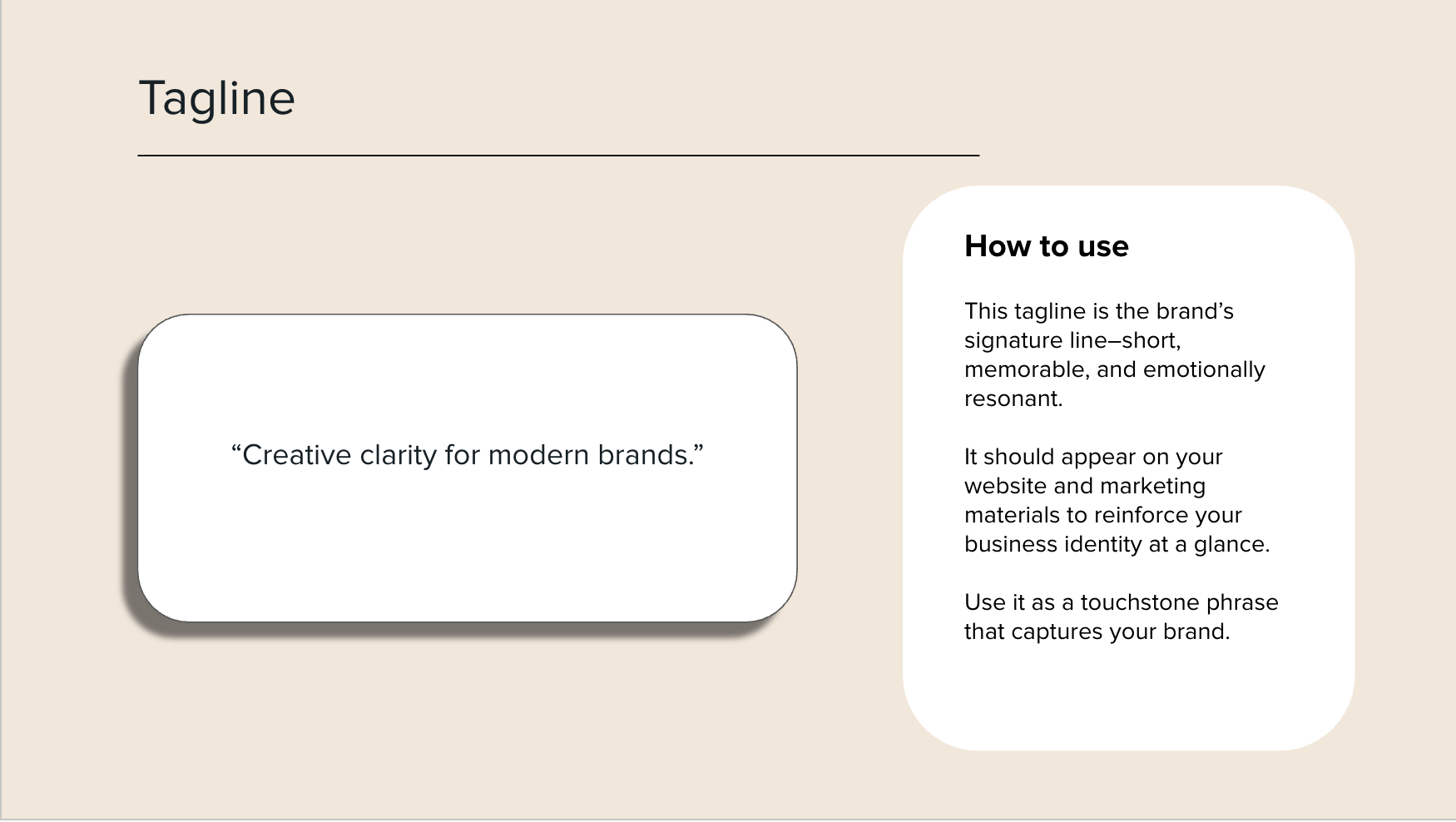 Brand messaging tagline