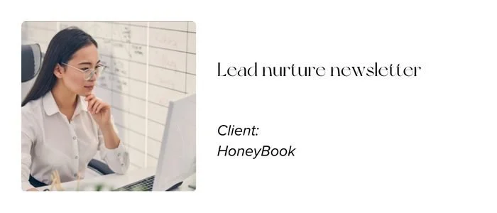 HoneyBook newsletter copy claire bough