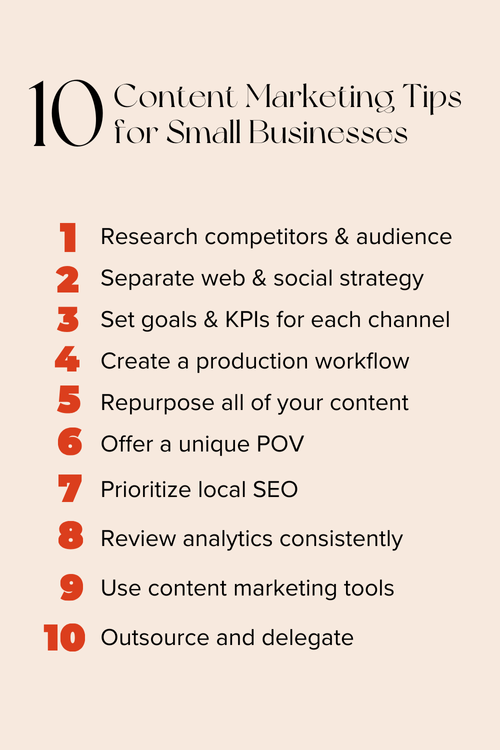 Tips Contents 10 Content Marketing Tips for Small Businesses — Claire Bough