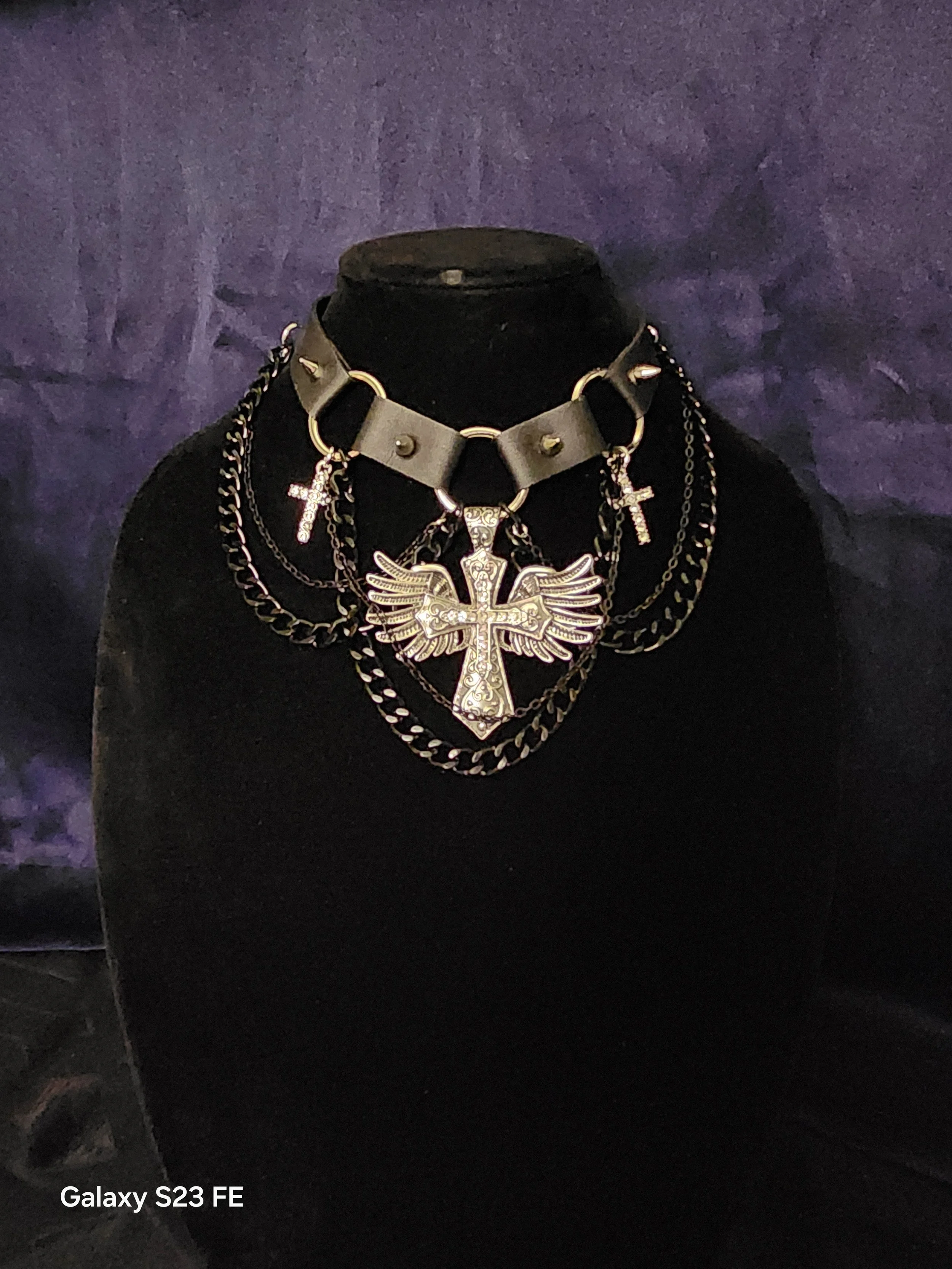 Y2K Gothic Cross Choker