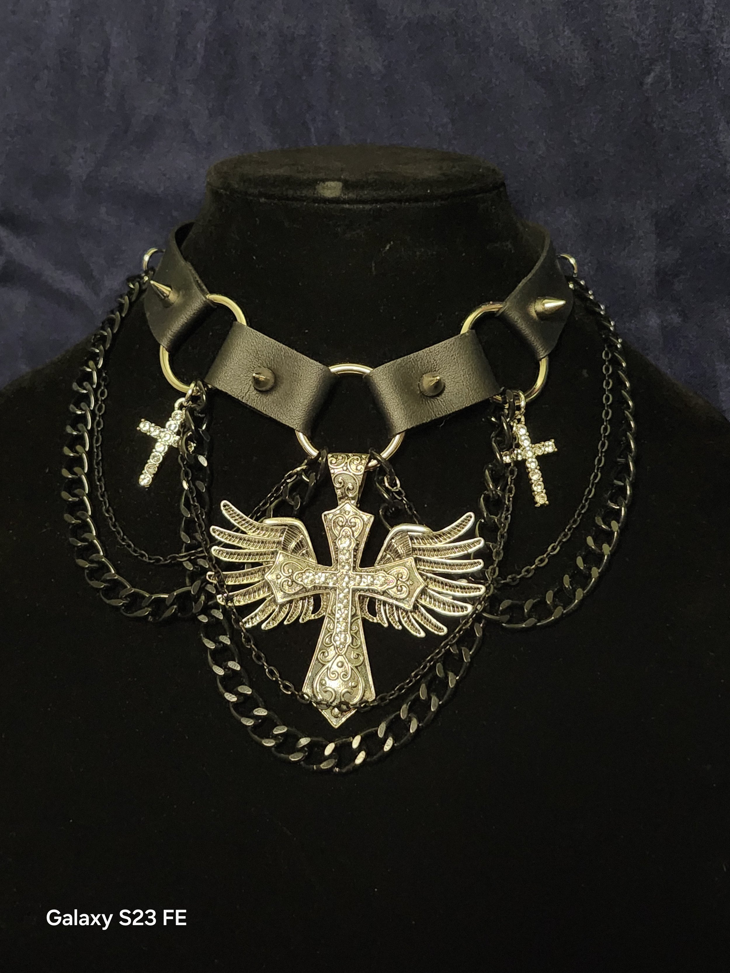 Y2K Gothic Cross Choker Close.jpg