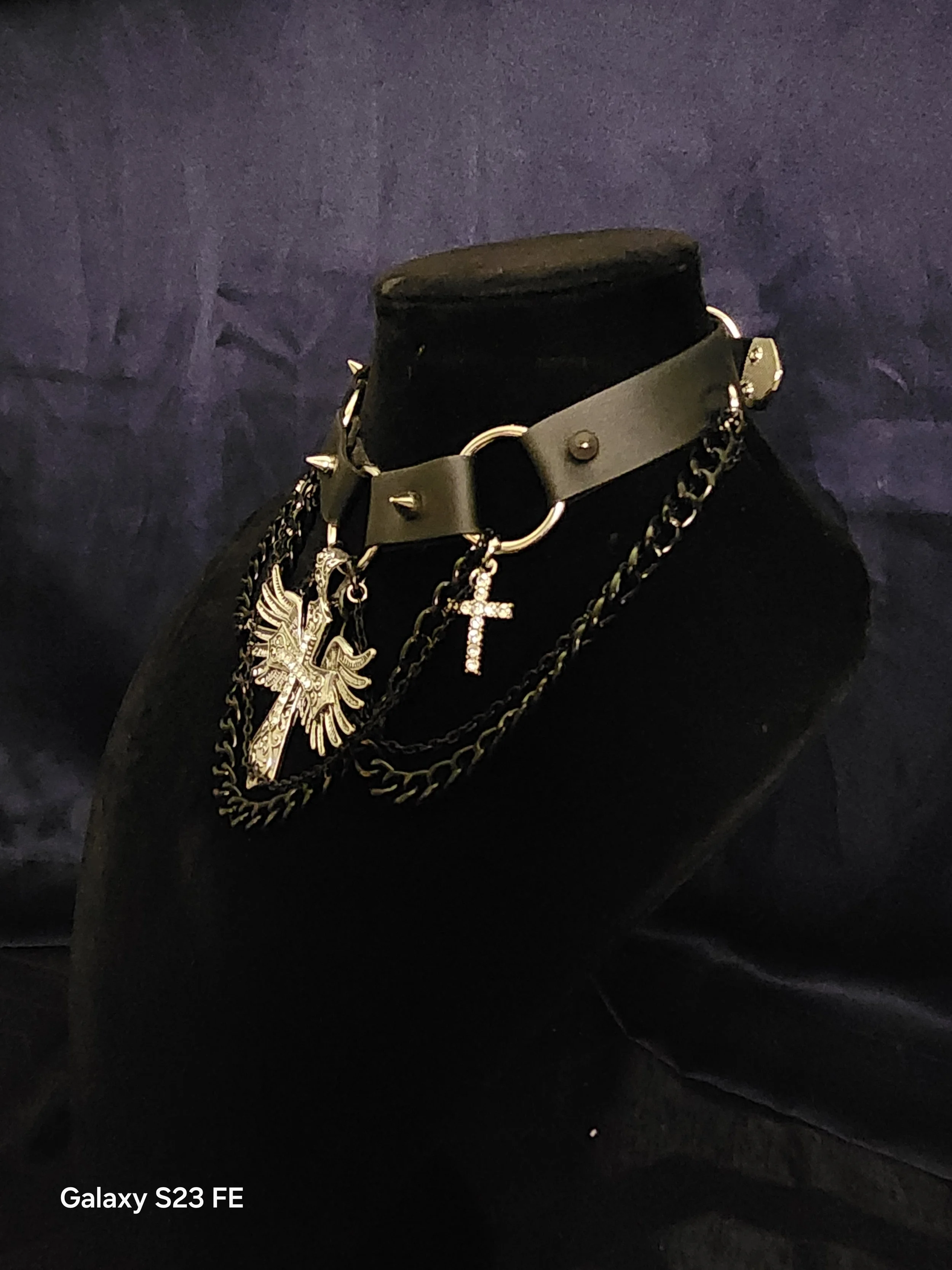 Y2K Gothic Cross Choker Left.jpg