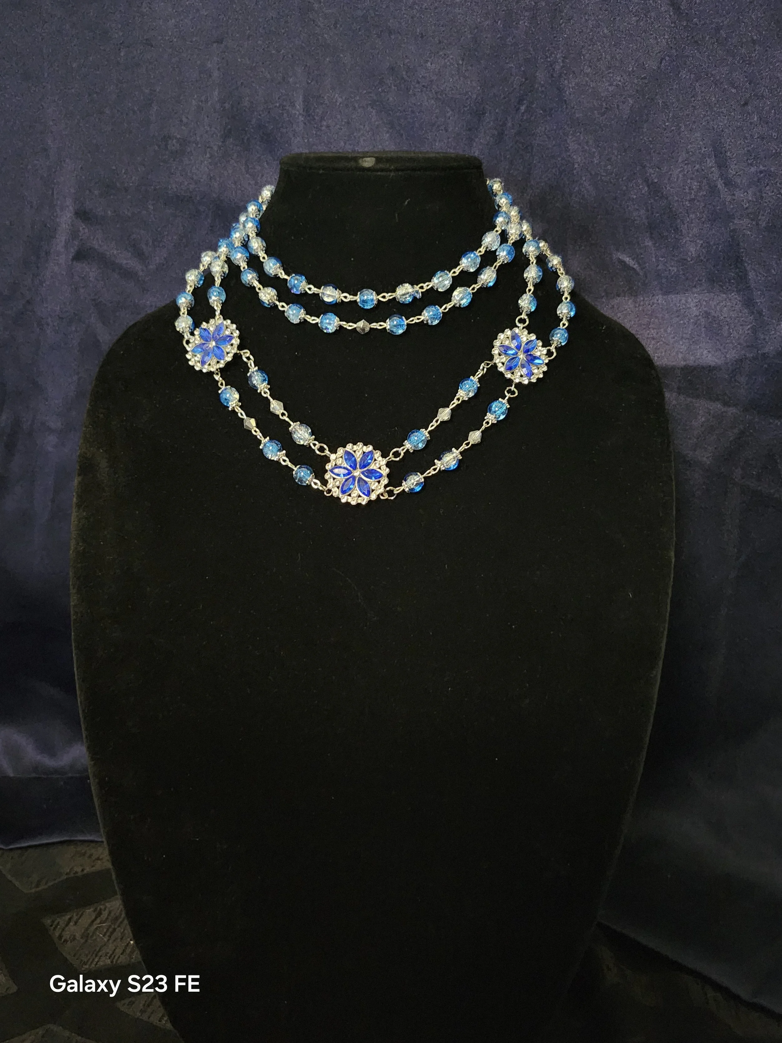 Victorian Blue Sky Multi-Layered Necklace