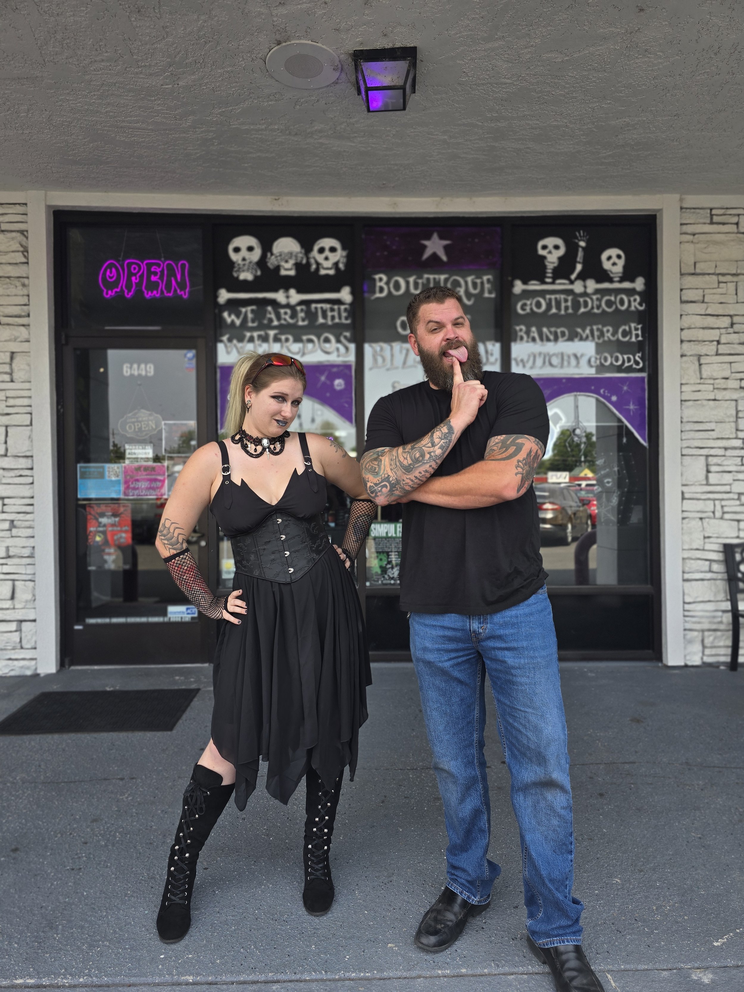 Jake From Alaric radio and I outside of Goth with Glitter Boutique