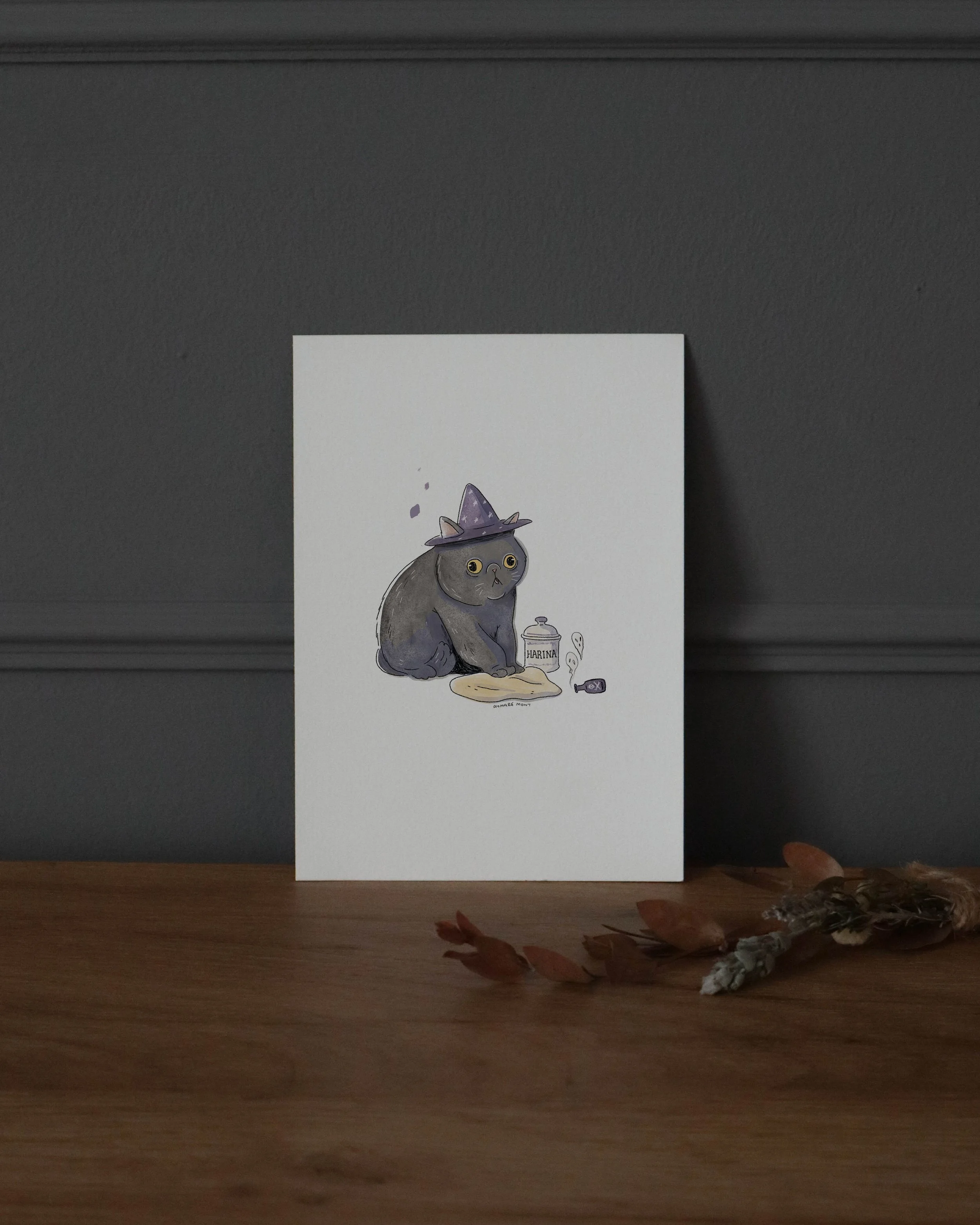 Postal Gato amasando