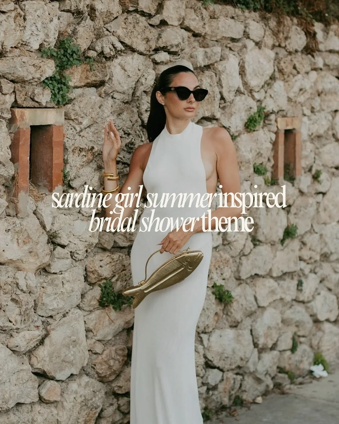 Sardine Girl Summer but make it bridal 🐟💍 a bridal shower theme is dripping in coastal cool energy &mdash; envision tinned fish (food or accessories), Aperol spritzes, pearls, vintage glassware, and enough Mediterranean flair to last a lifetime 🤍
