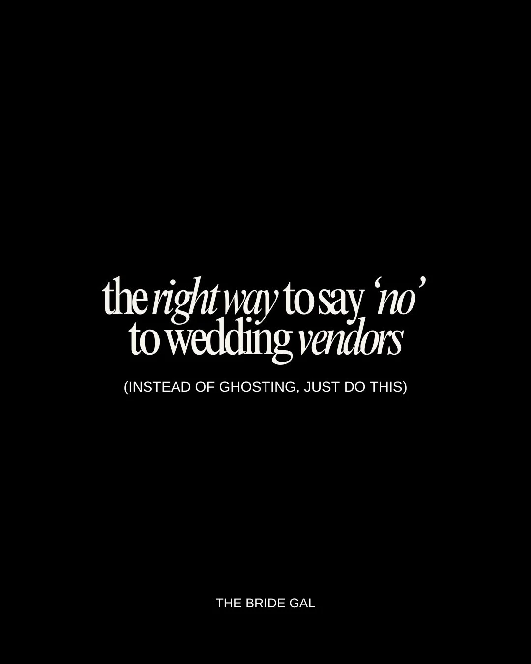 Ghosting your wedding vendors? We&rsquo;re not doing that in 2026 🤍 And we get it, planning a wedding means lots of information to gather, but don&rsquo;t forget the follow-up 🤍

If you&rsquo;re unsure how to reply to a vendor you&rsquo;ve contacte