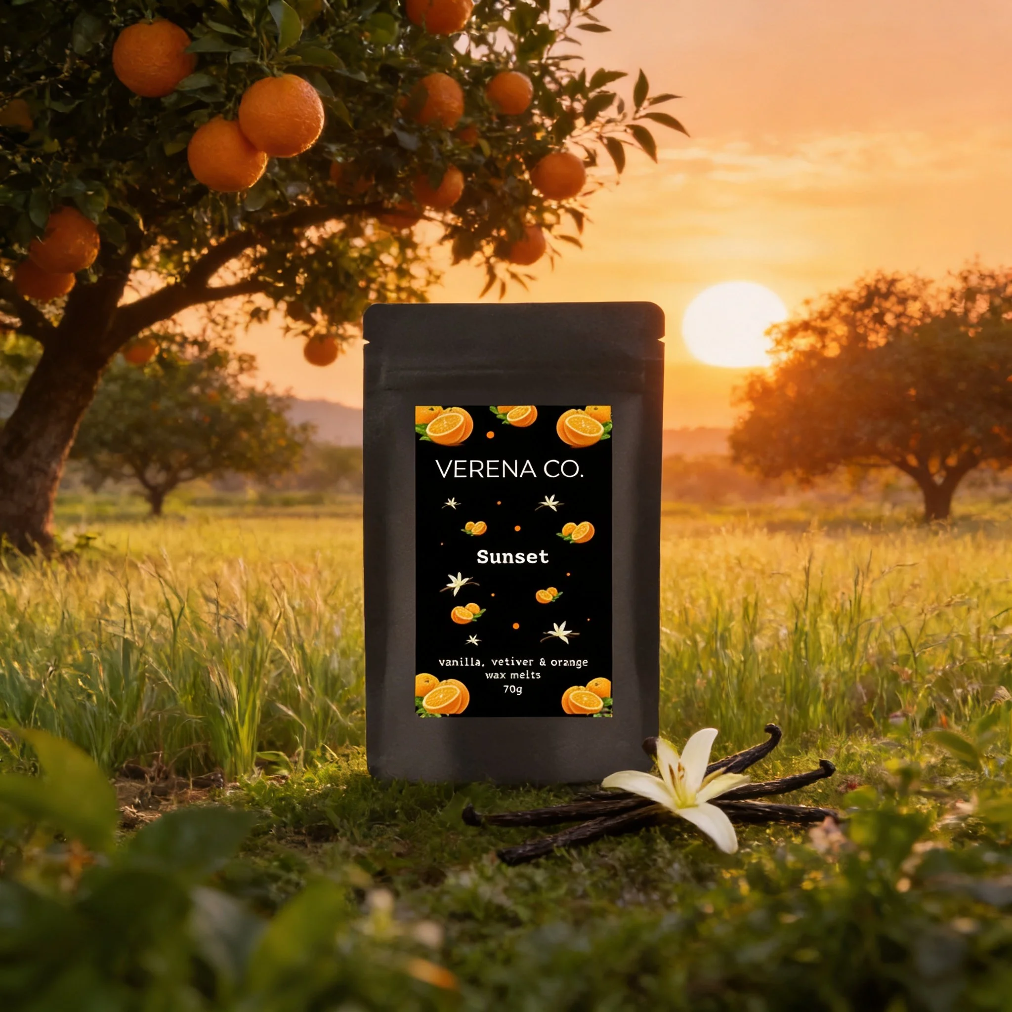 Sunset - Orange, Vetiver & Vanilla - Wax Melts