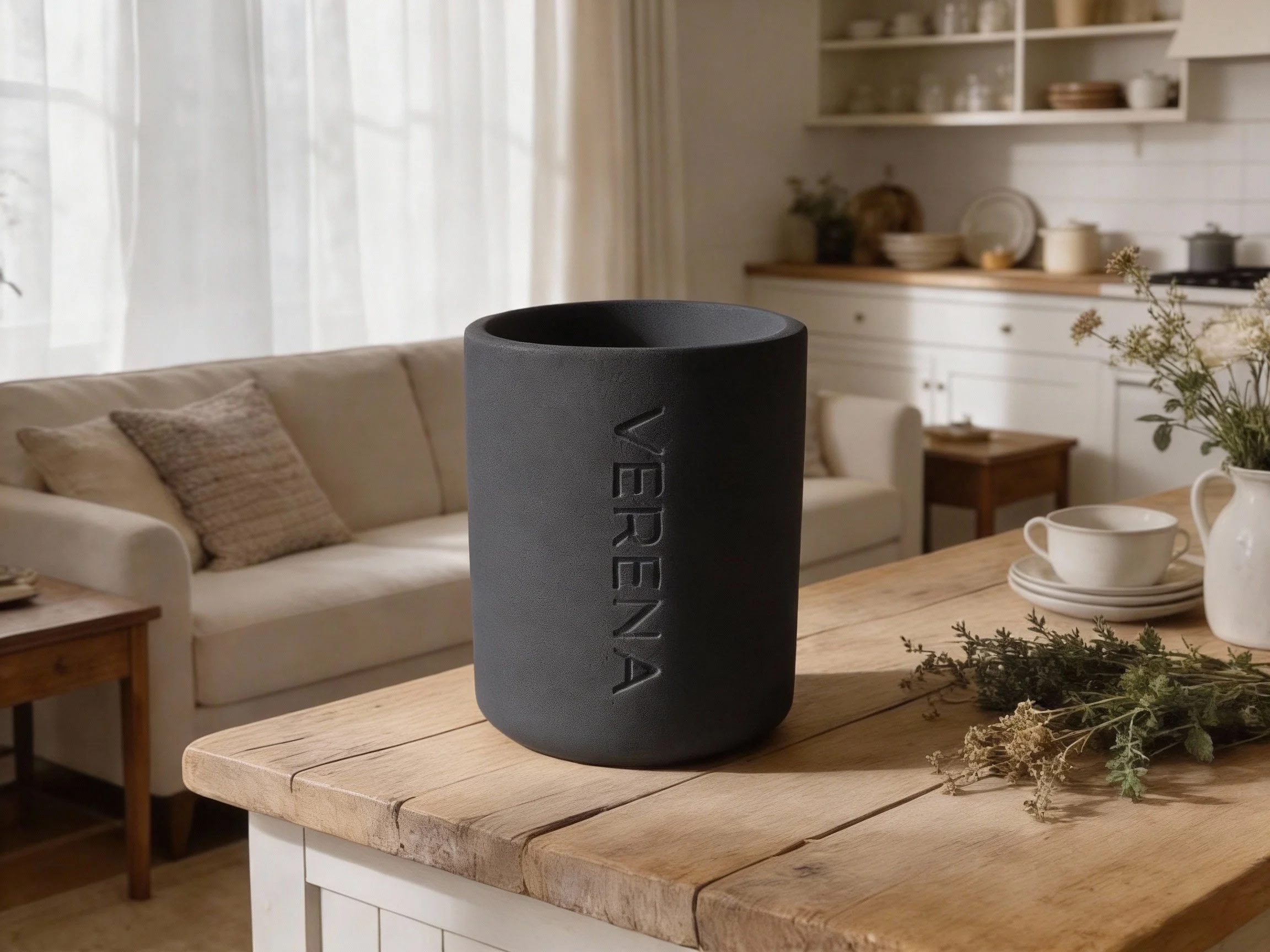 Charcoal Stone Candle Case