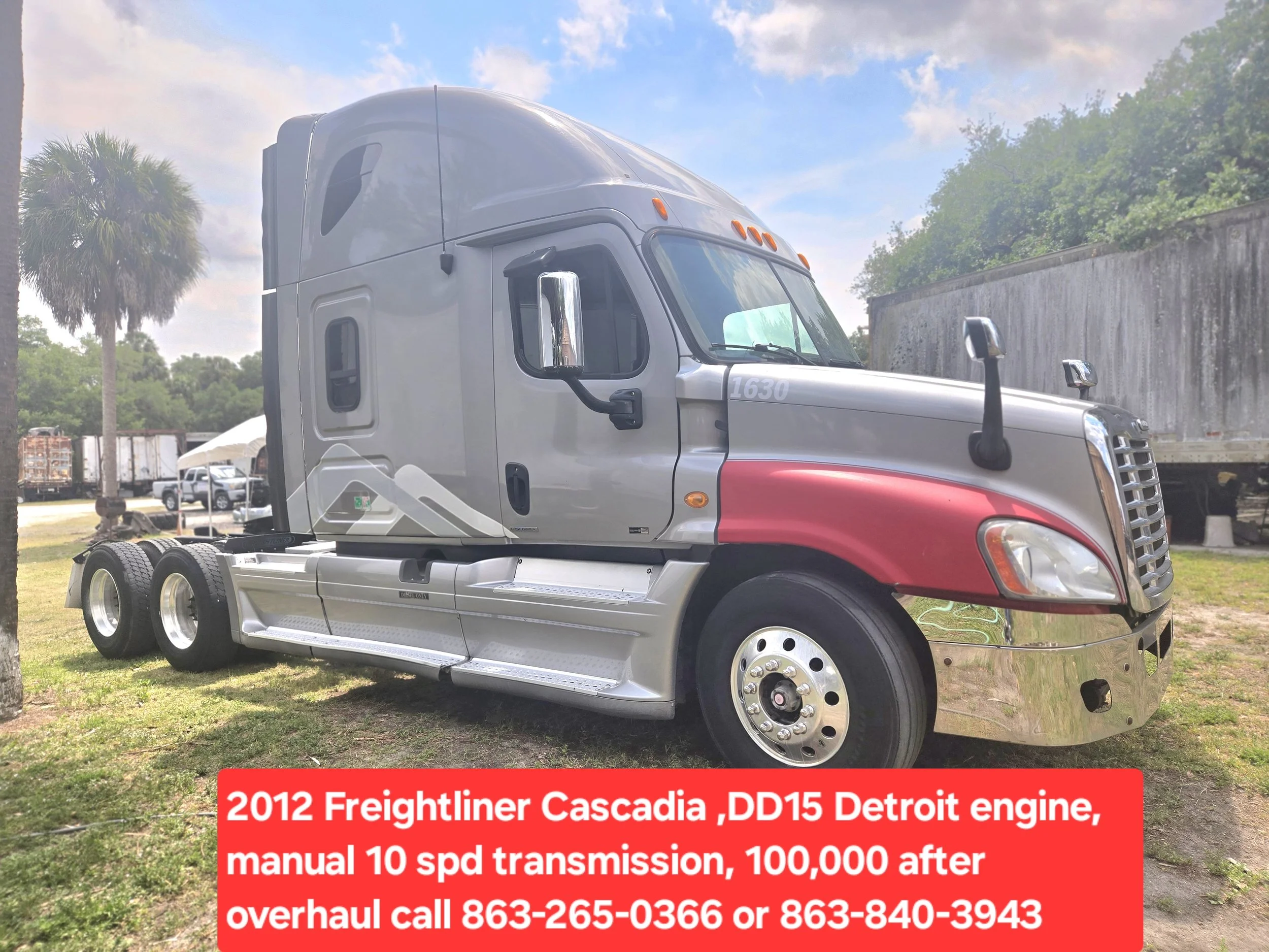 2012 Freightliner Cascadia DD15 Detroit engine manual 10 spd transmission 