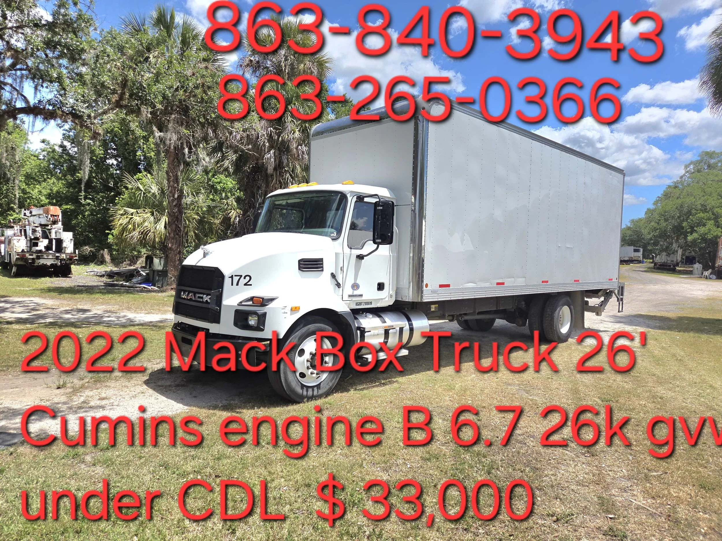 2022 Mack MD 26' Box truck lift gate