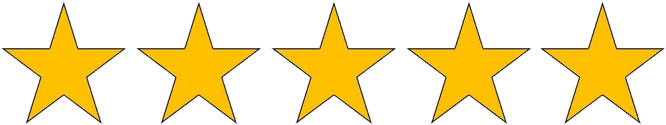 Five gold stars on a black background.