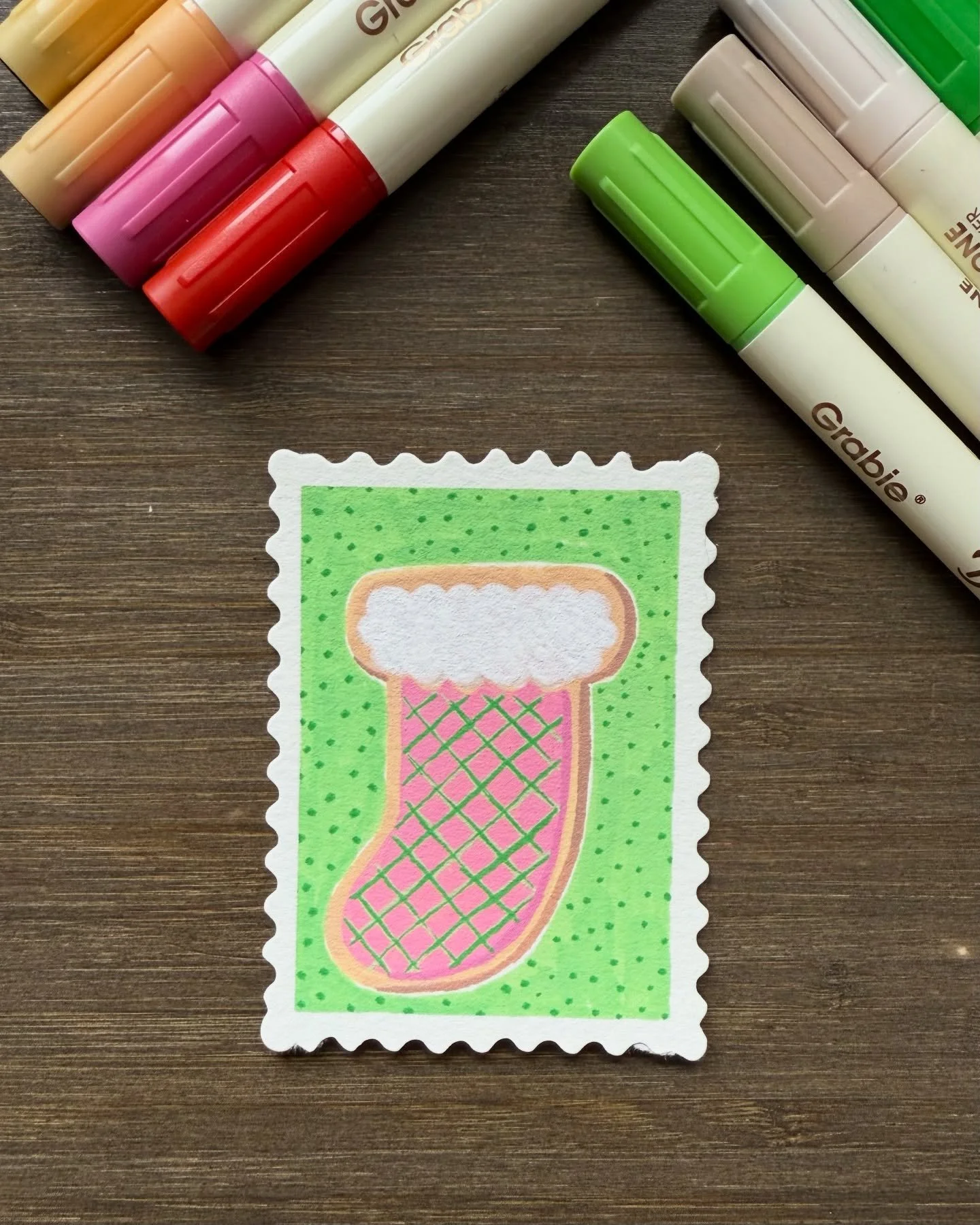 Quick, relaxing, and exactly what I needed! A little reminder that giving yourself 15 minutes of creativity goes a long way ✨ 

It may even spark the urge to send holiday cookie stamp art to everyone you know 😅 Will I resist the urge? Only time will