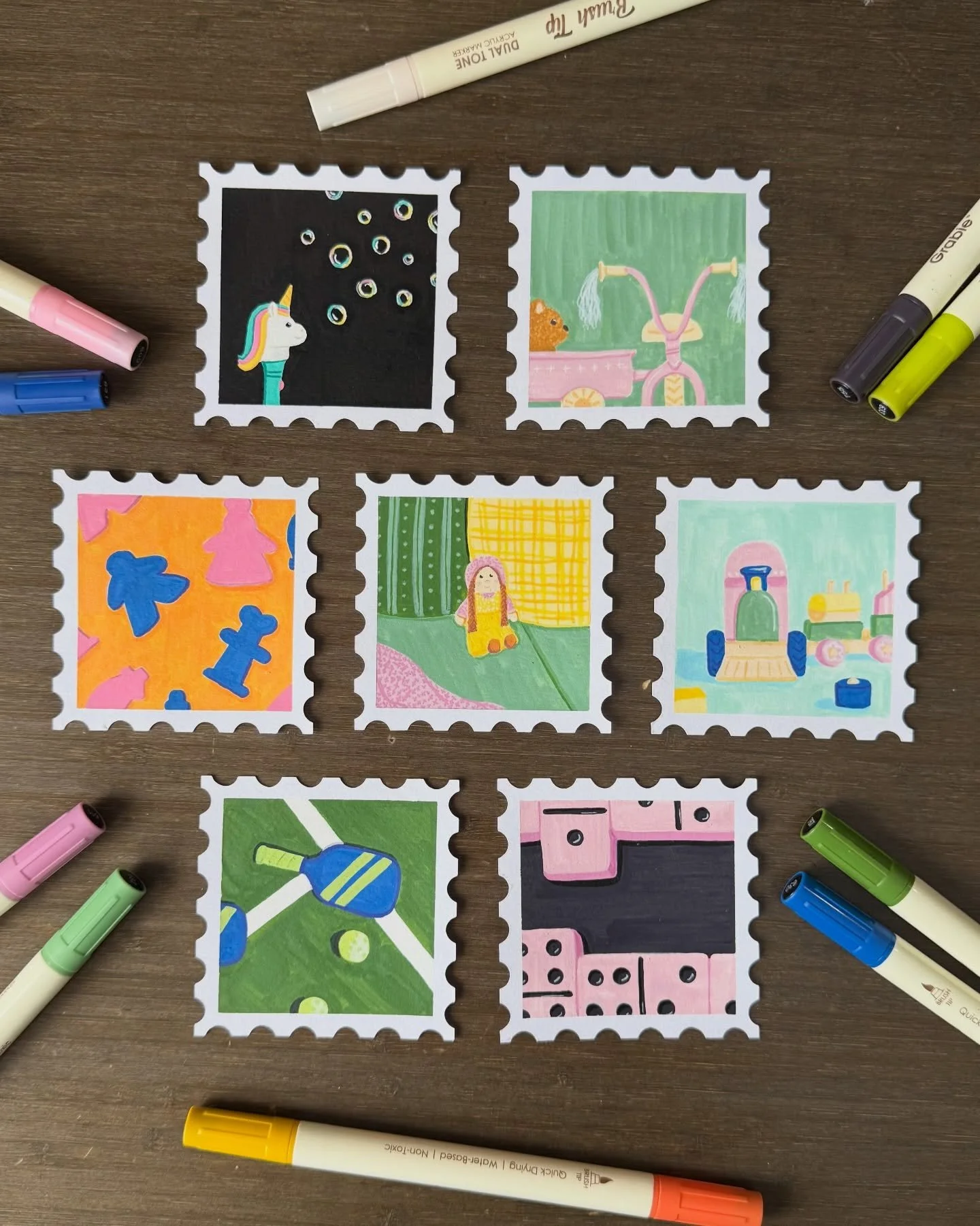 Week 3 of 75 Art with&nbsp;@gennablackburn complete! 

I wanted to pivot so badly on the doll prompt 🤣 but then remembered this is all for practice and it is important to try new things. Last week I would have never drawn a tv and then that turned i